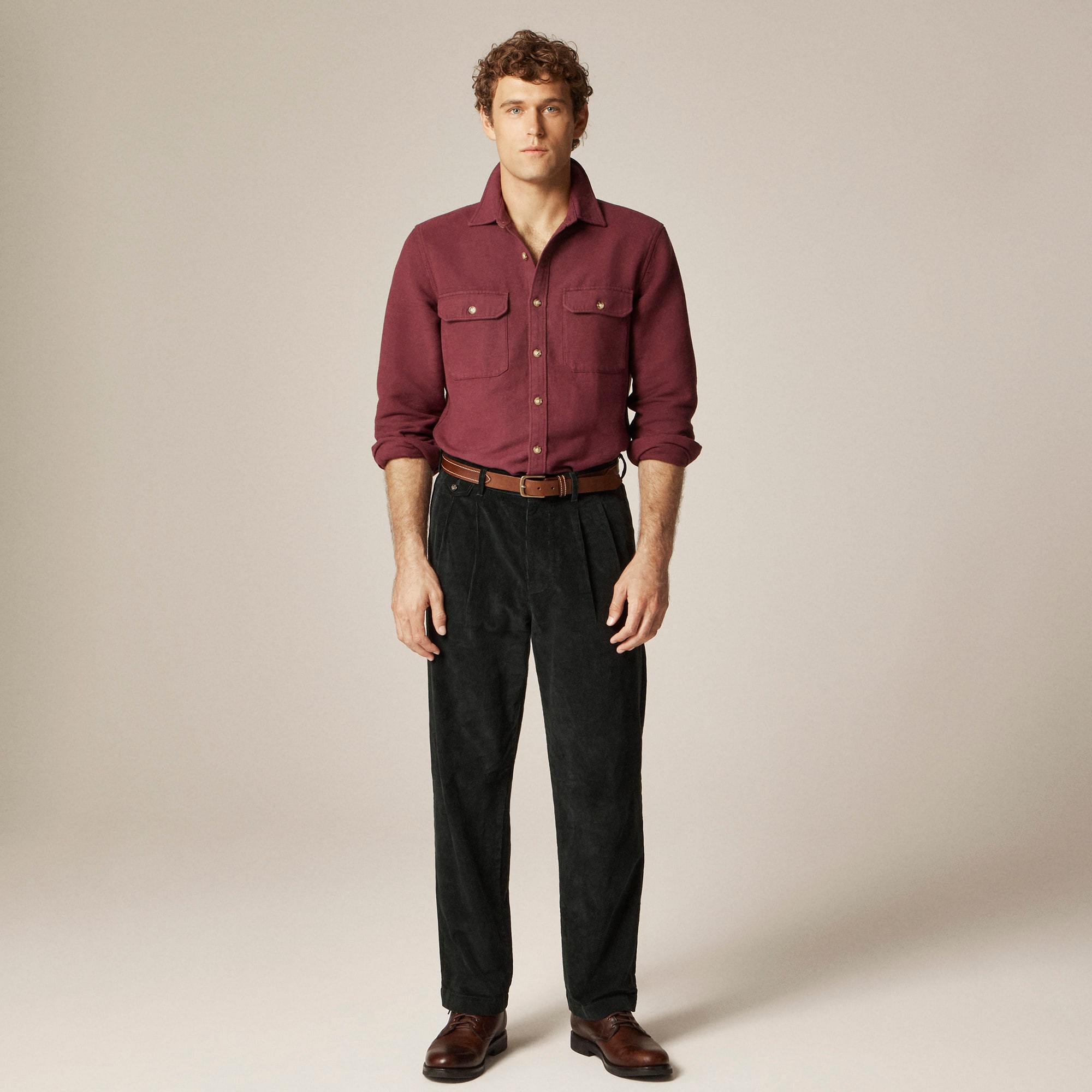 Heavyweight chamois workshirt in Japanese cotton