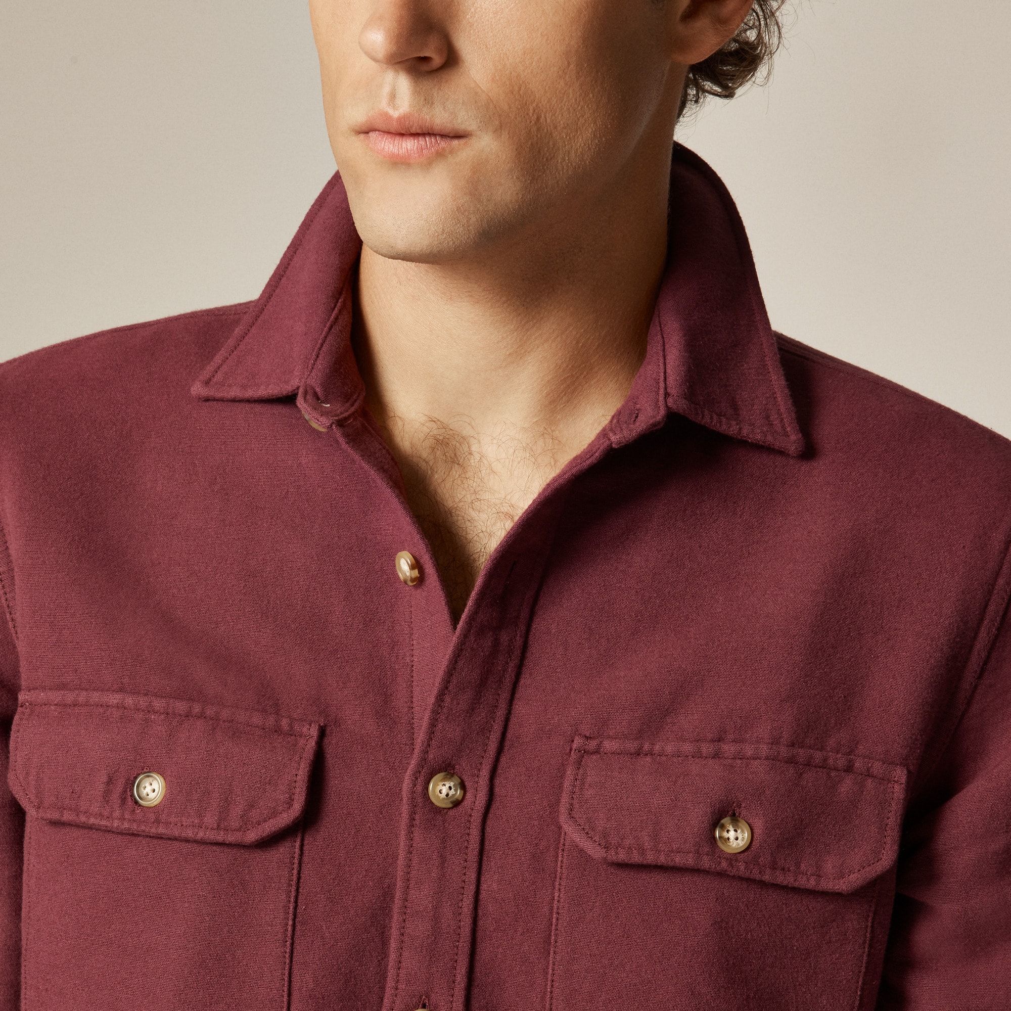 Heavyweight chamois workshirt in Japanese cotton