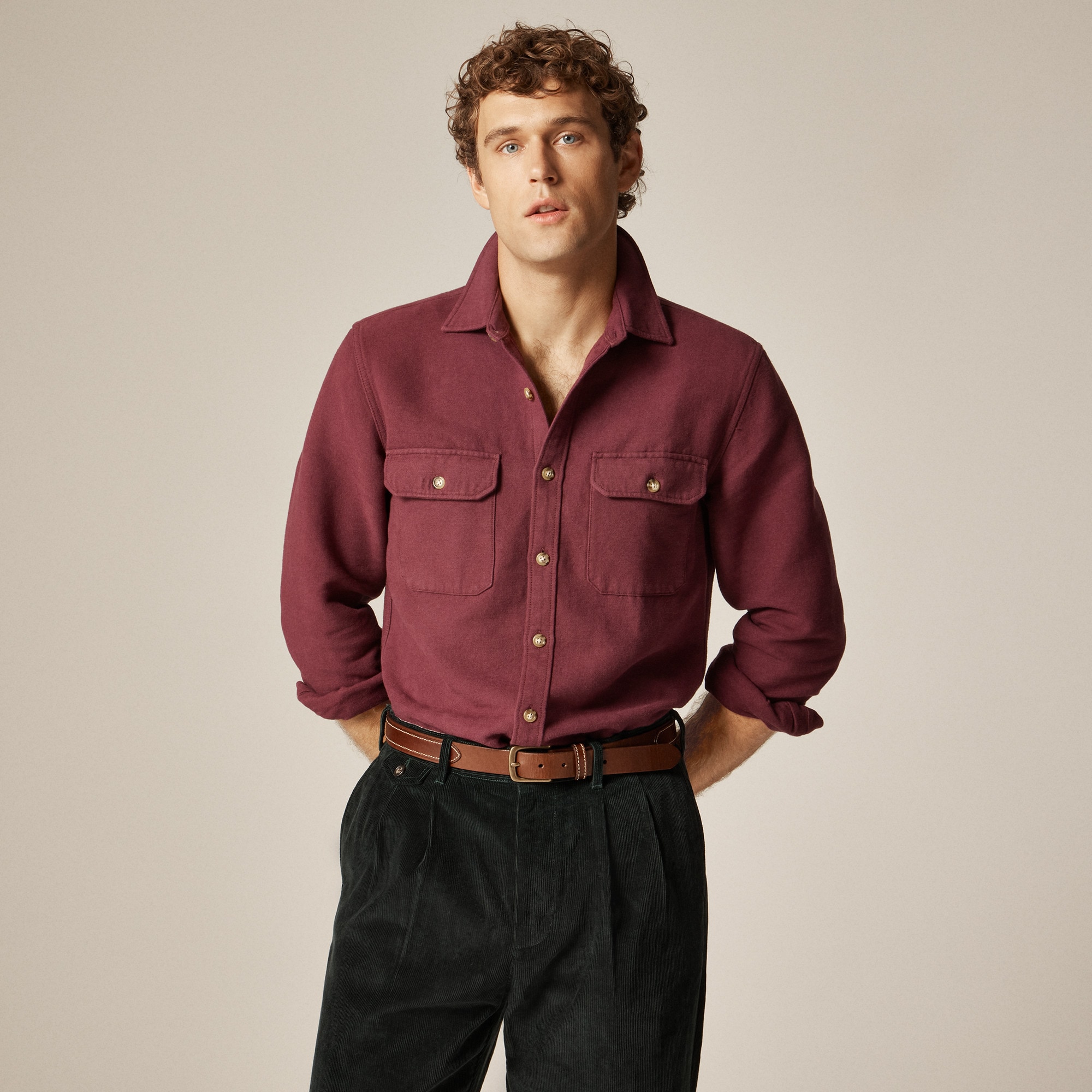 Heavyweight Chamois Workshirt In Japanese Cotton For Men | J.Crew