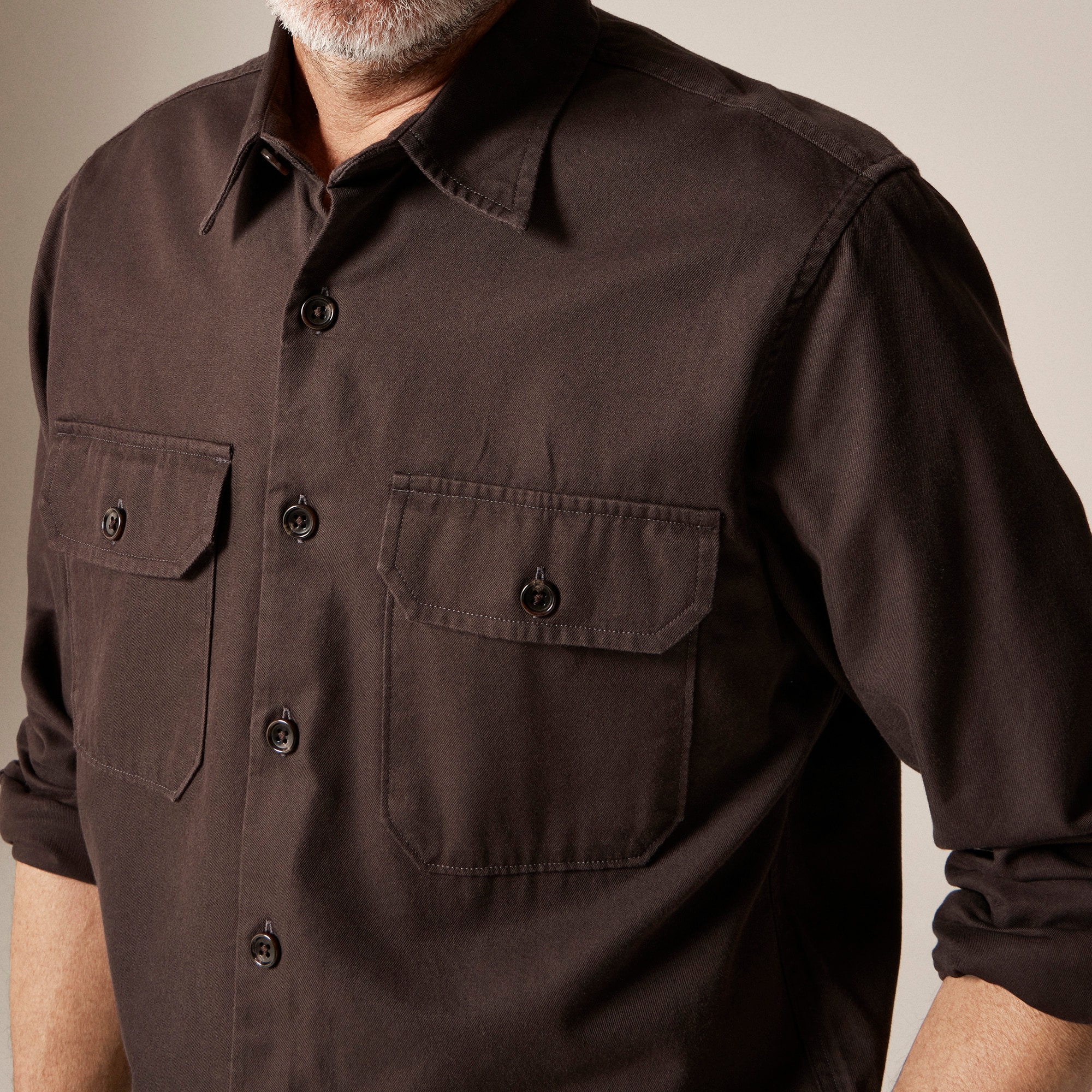 Twill workshirt in cotton-TENCEL™ lyocell blend
