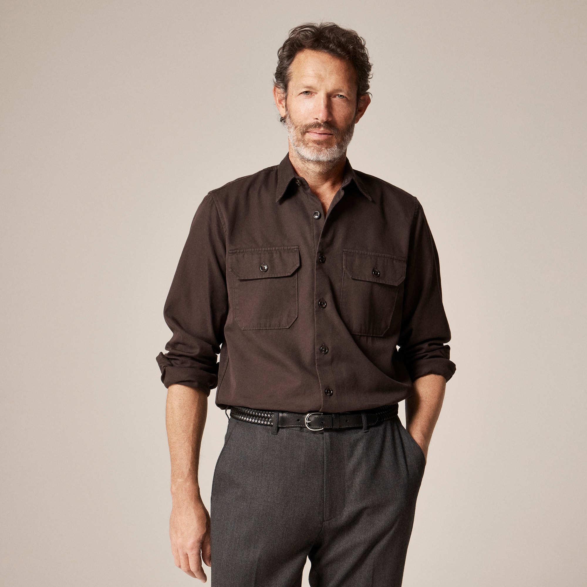  Twill workshirt in cotton-TENCEL&trade; lyocell blend