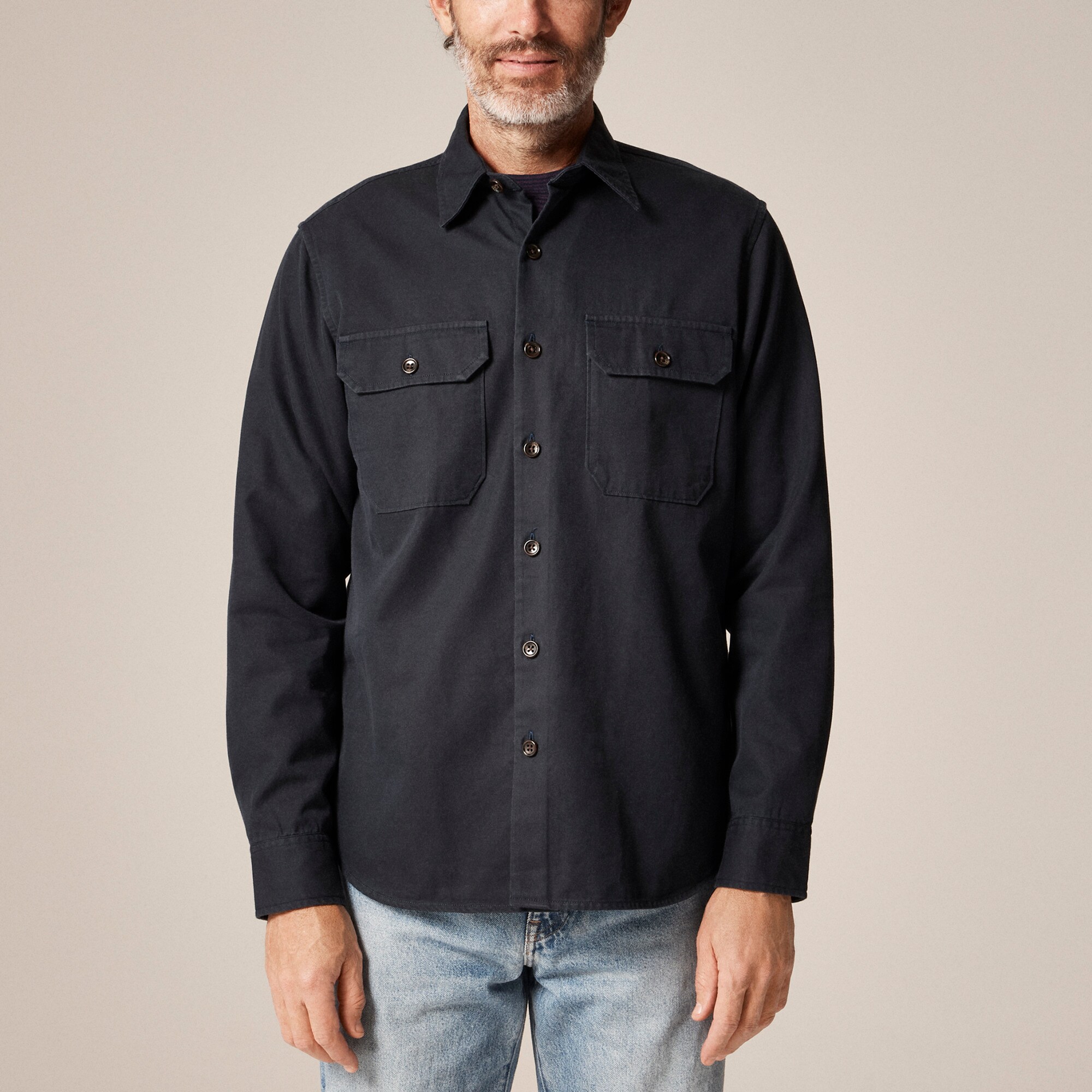 Twill workshirt in cotton-TENCEL™ lyocell blend