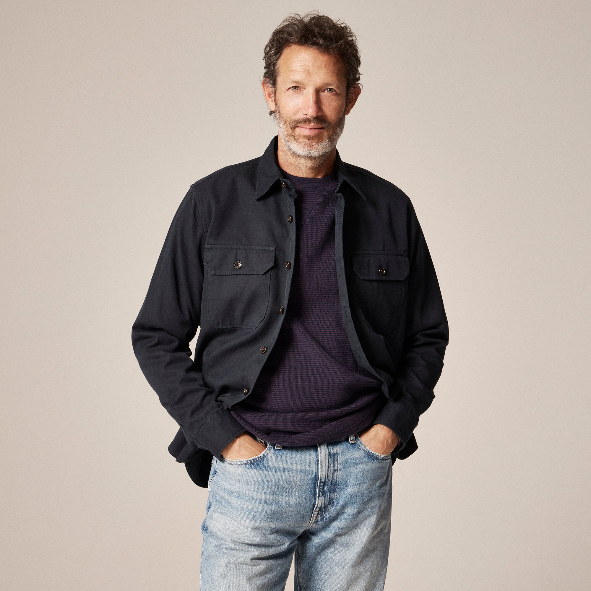 mens Twill workshirt in cotton-TENCEL&trade; lyocell blend