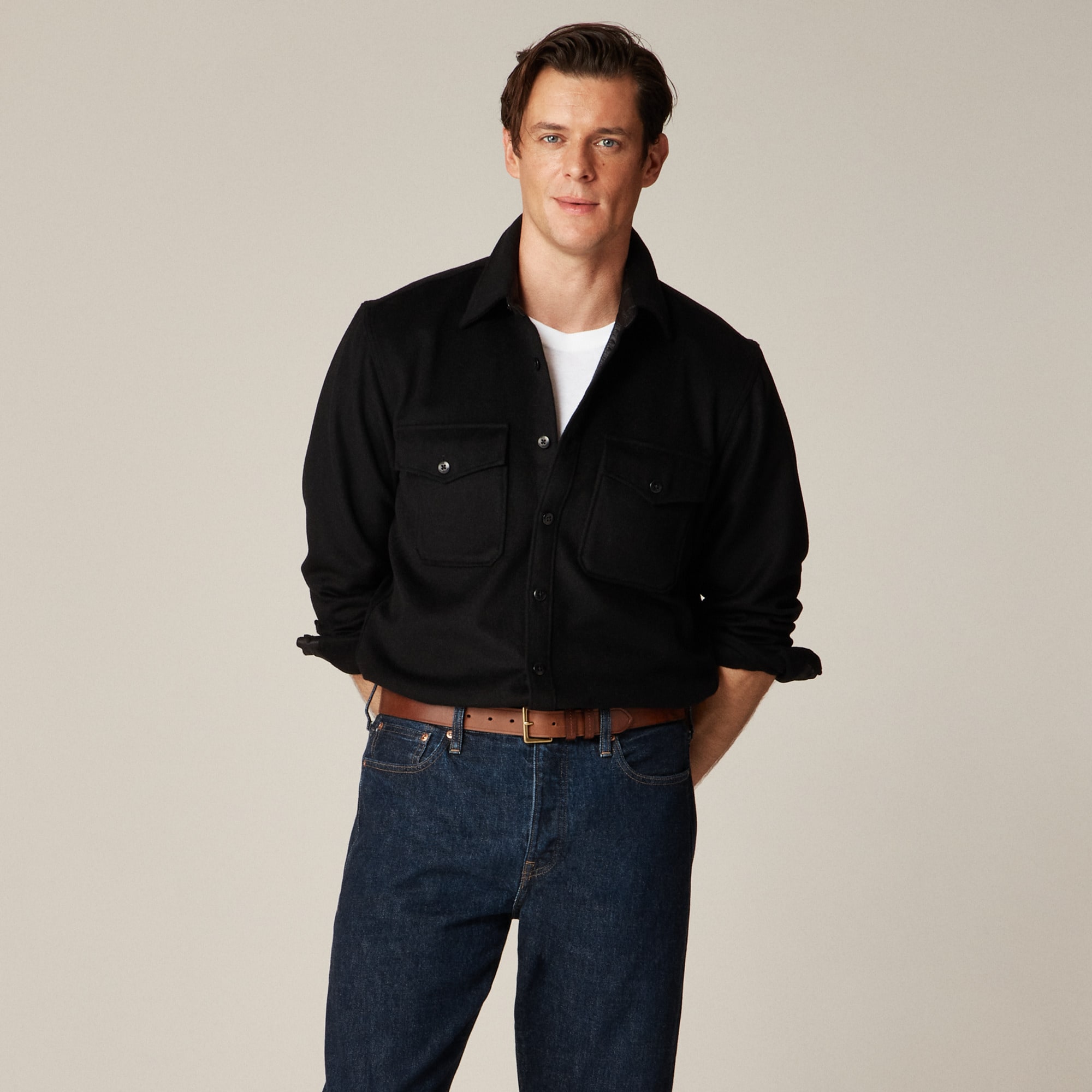 Wallace & Barnes CPO shirt in wool blend