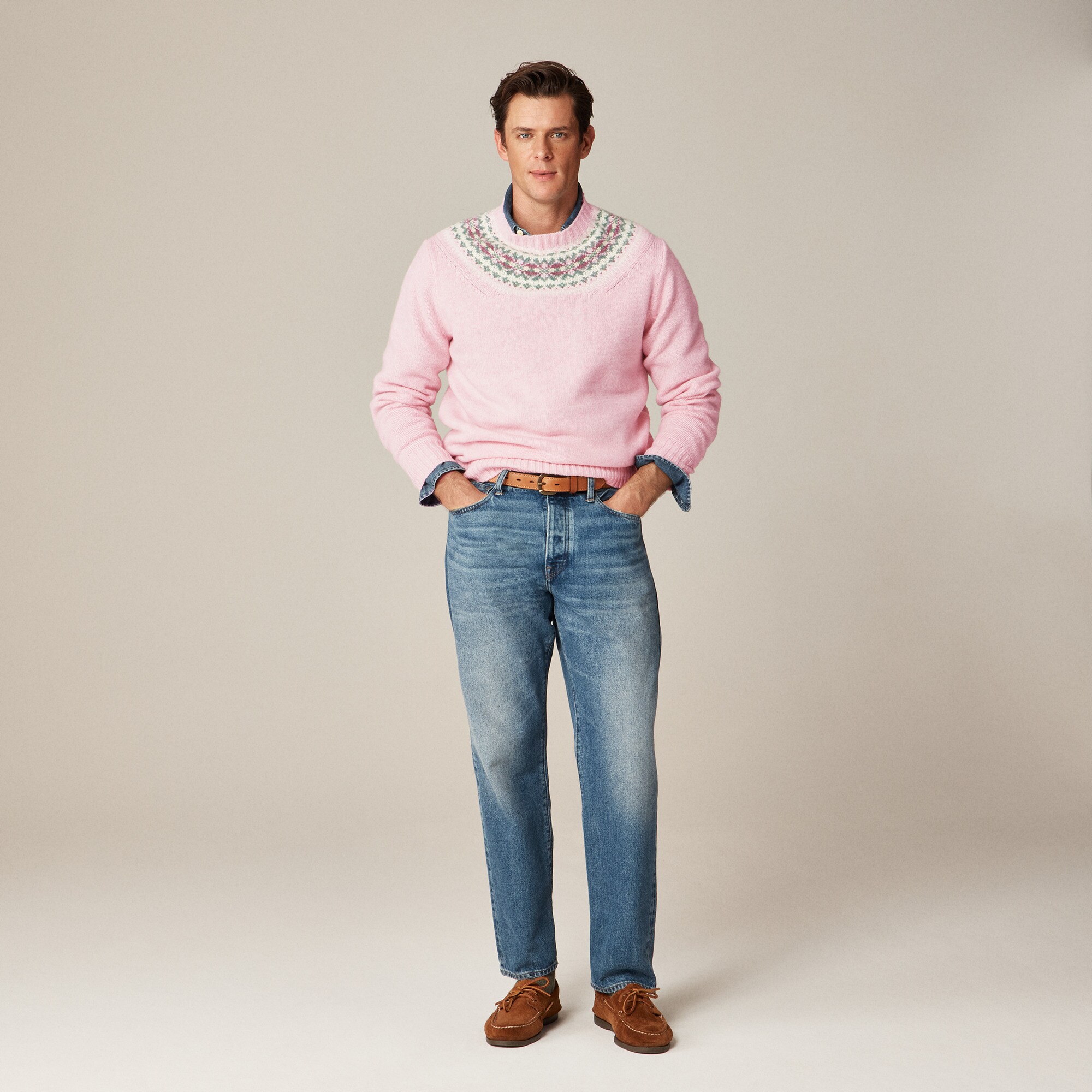 Fair Isle–yoked sweater in wool