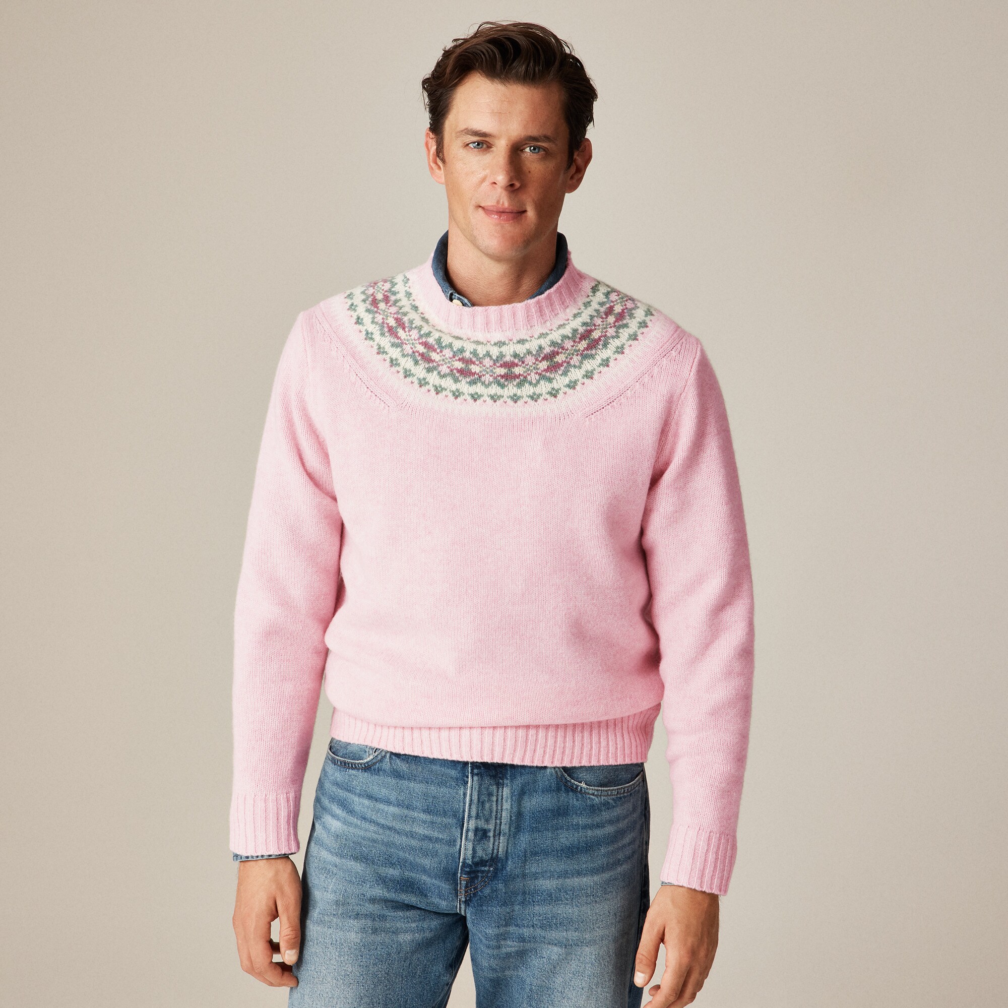 Fair Isle&ndash;yoked sweater in wool