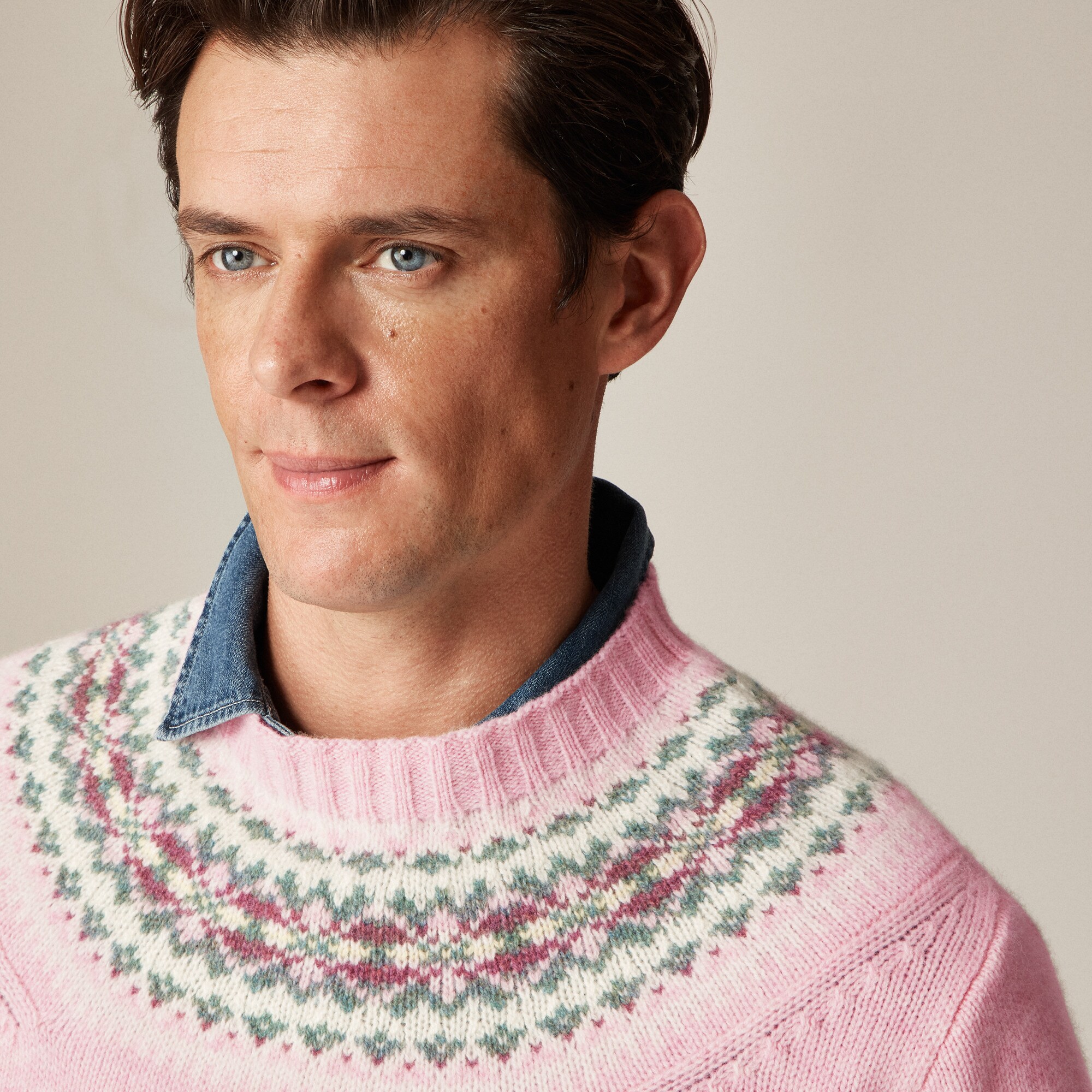Fair Isle&ndash;yoked sweater in wool