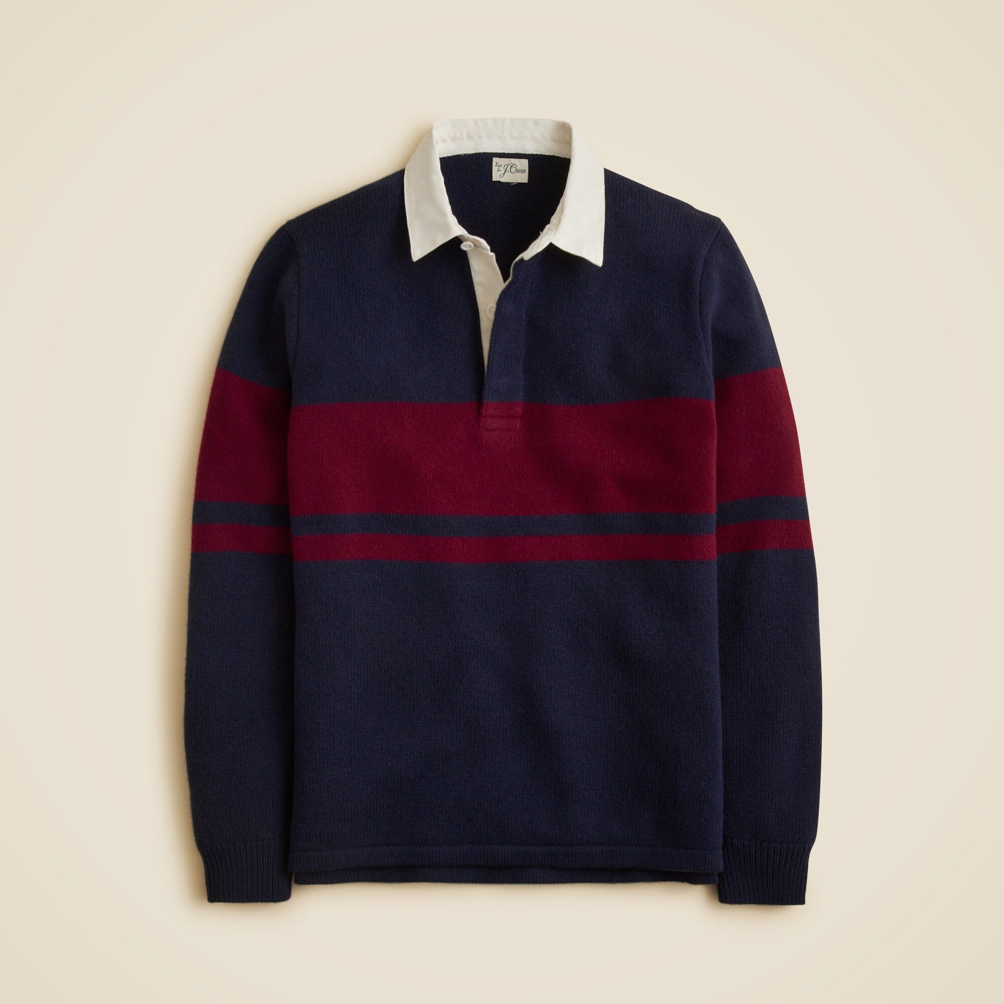 Long-sleeve polo shirt in double-knit jacquard