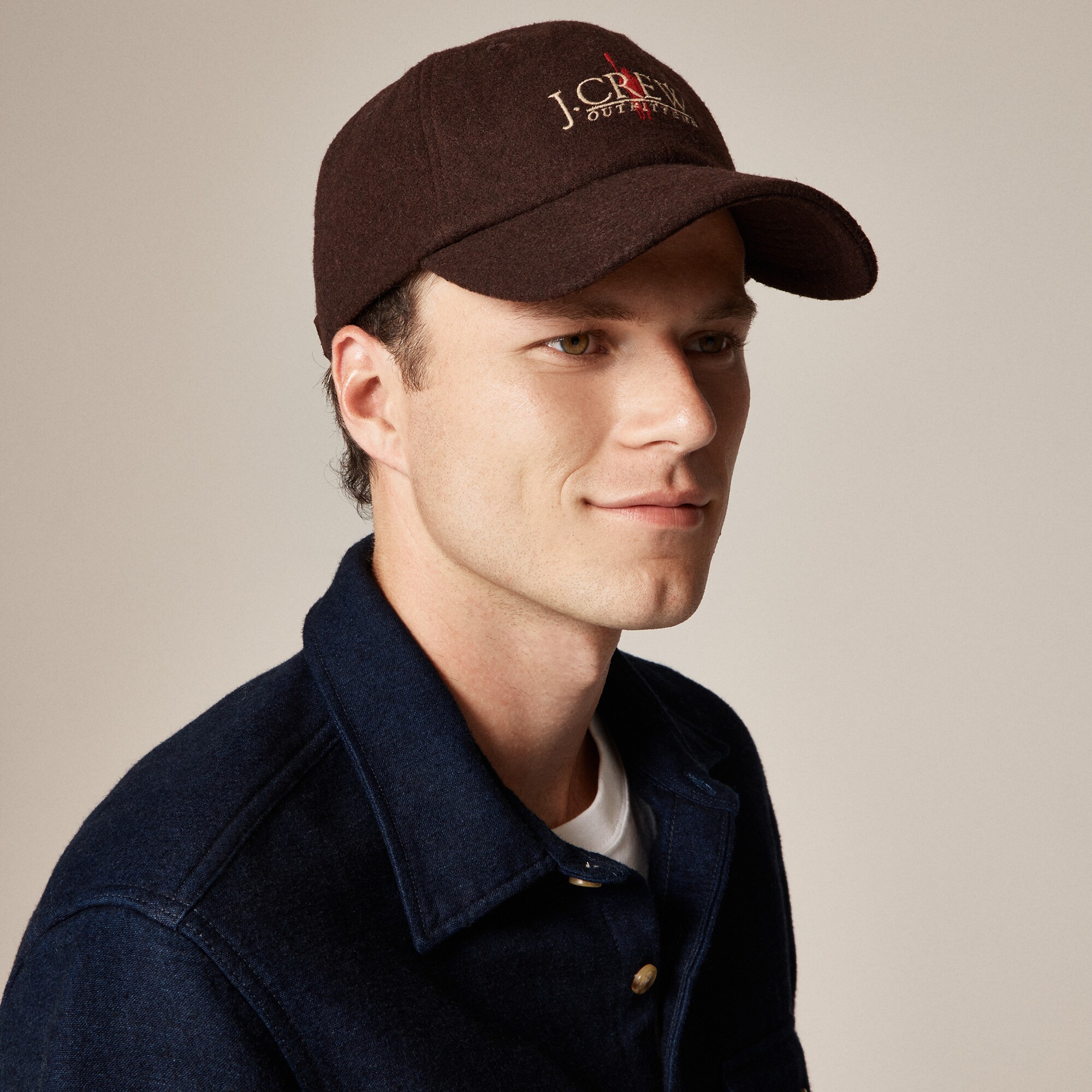 J.Crew™ Outfitters Logo Wool Baseball Cap For Men | J.Crew