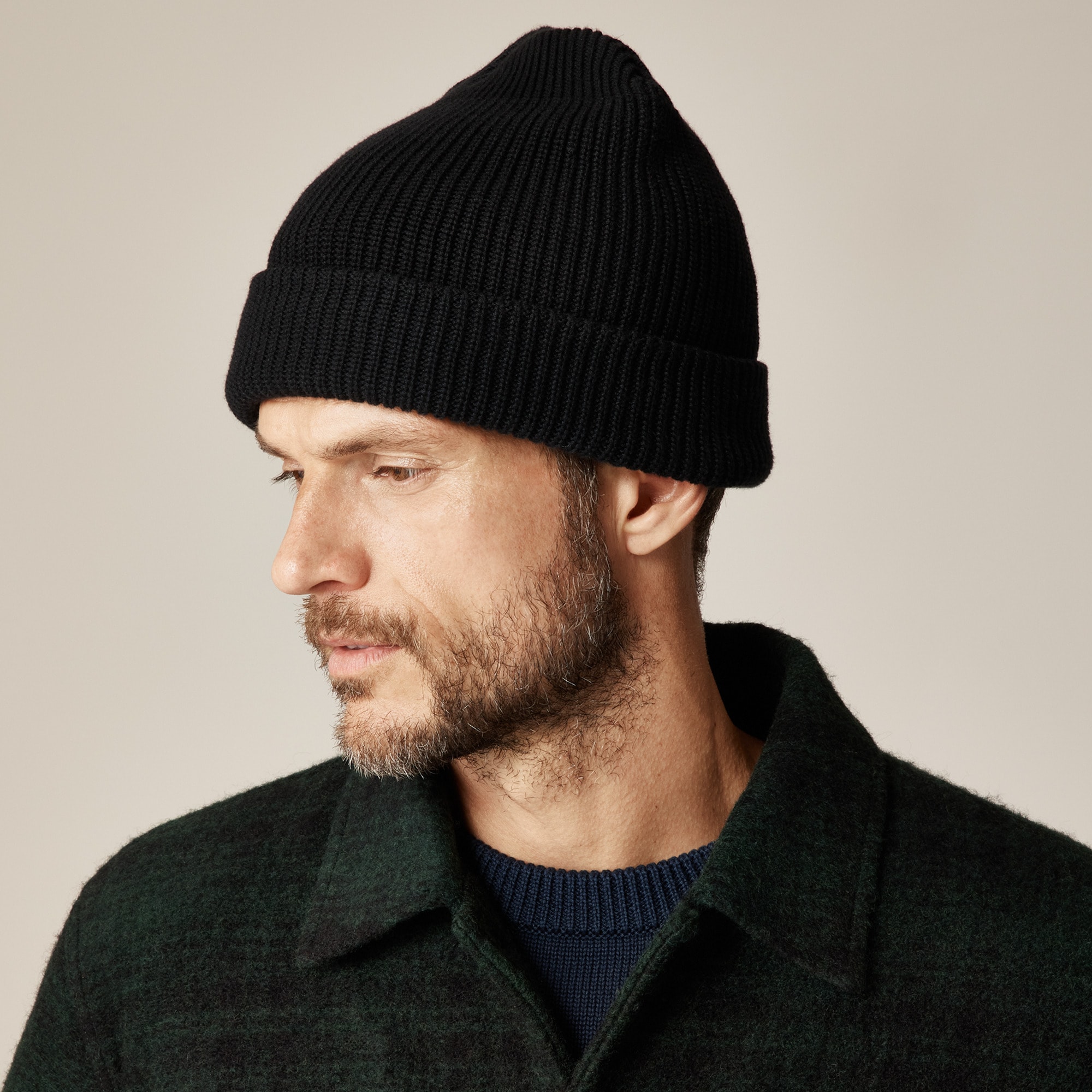 Ribbed beanie in cotton - thumbnail 2