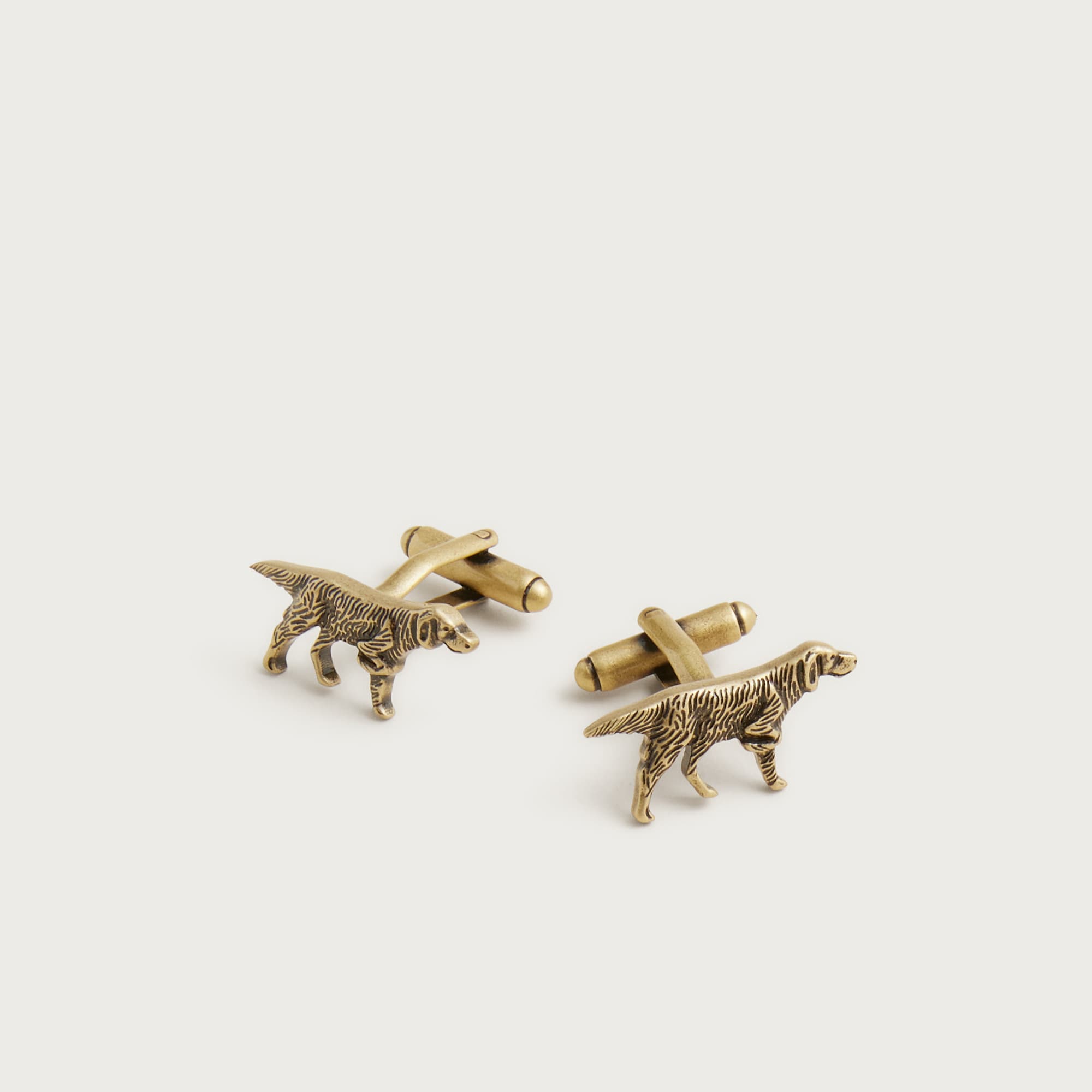 Brass dog cuff links