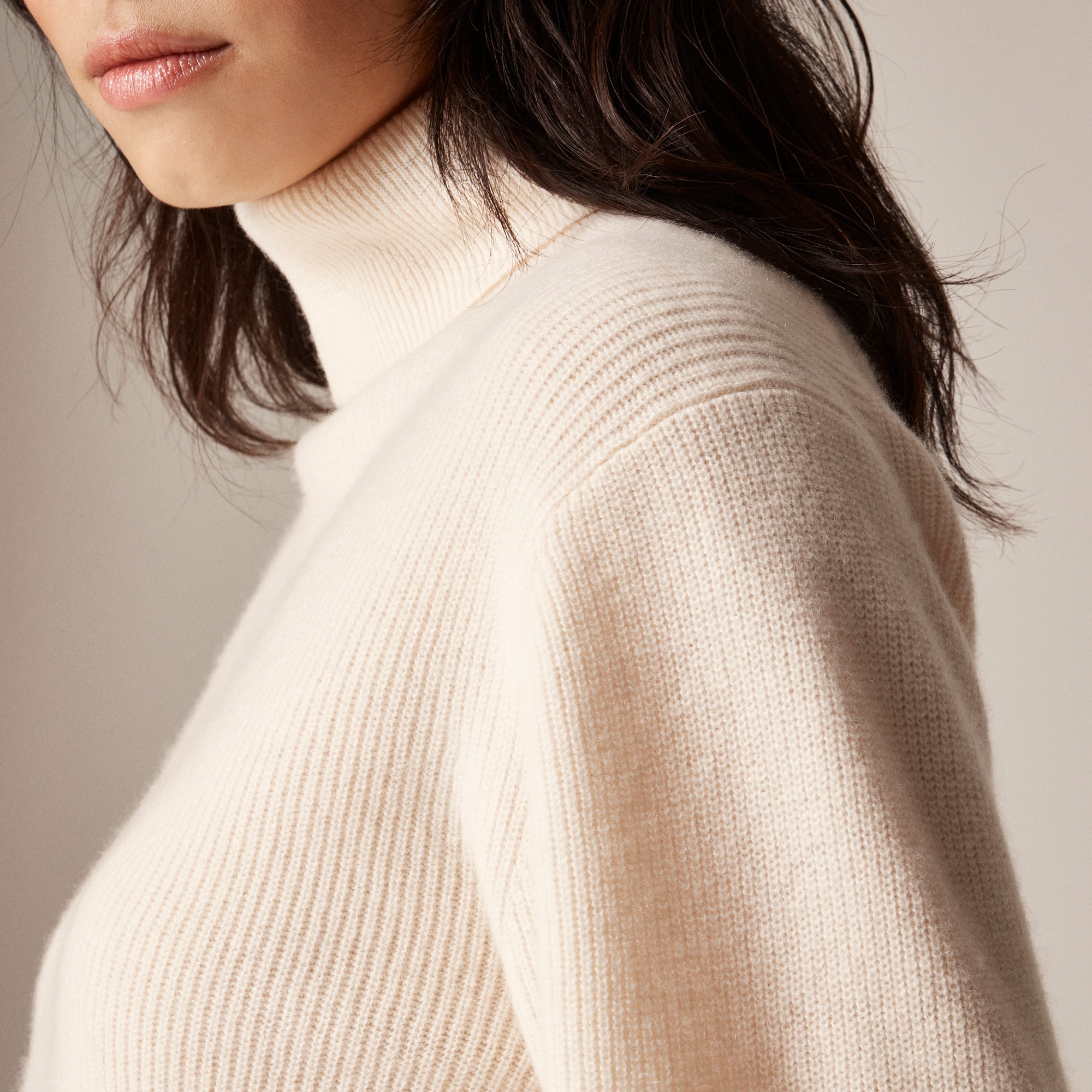Ribbed cashmere turtleneck sweater