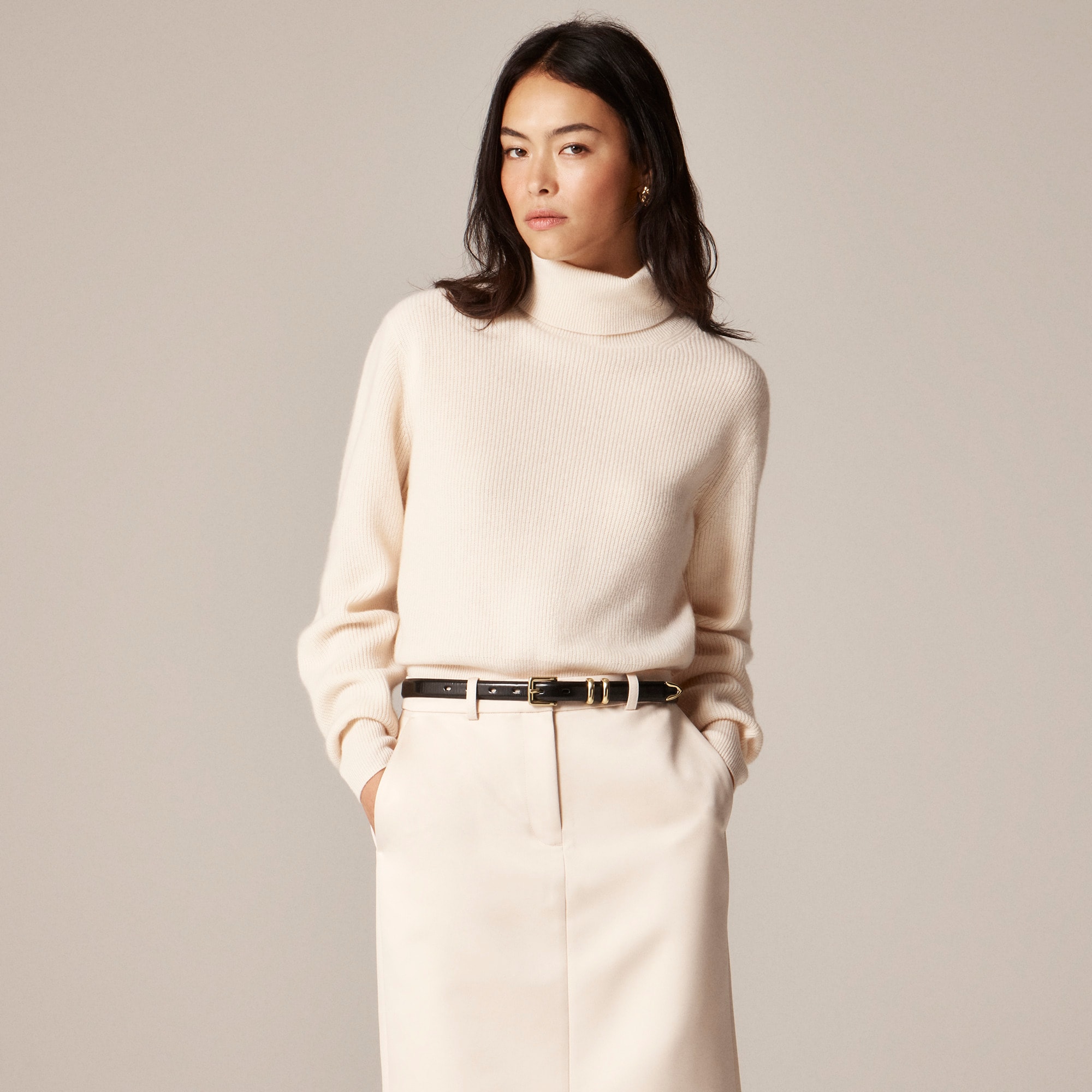 Ribbed cashmere turtleneck sweater - image 3