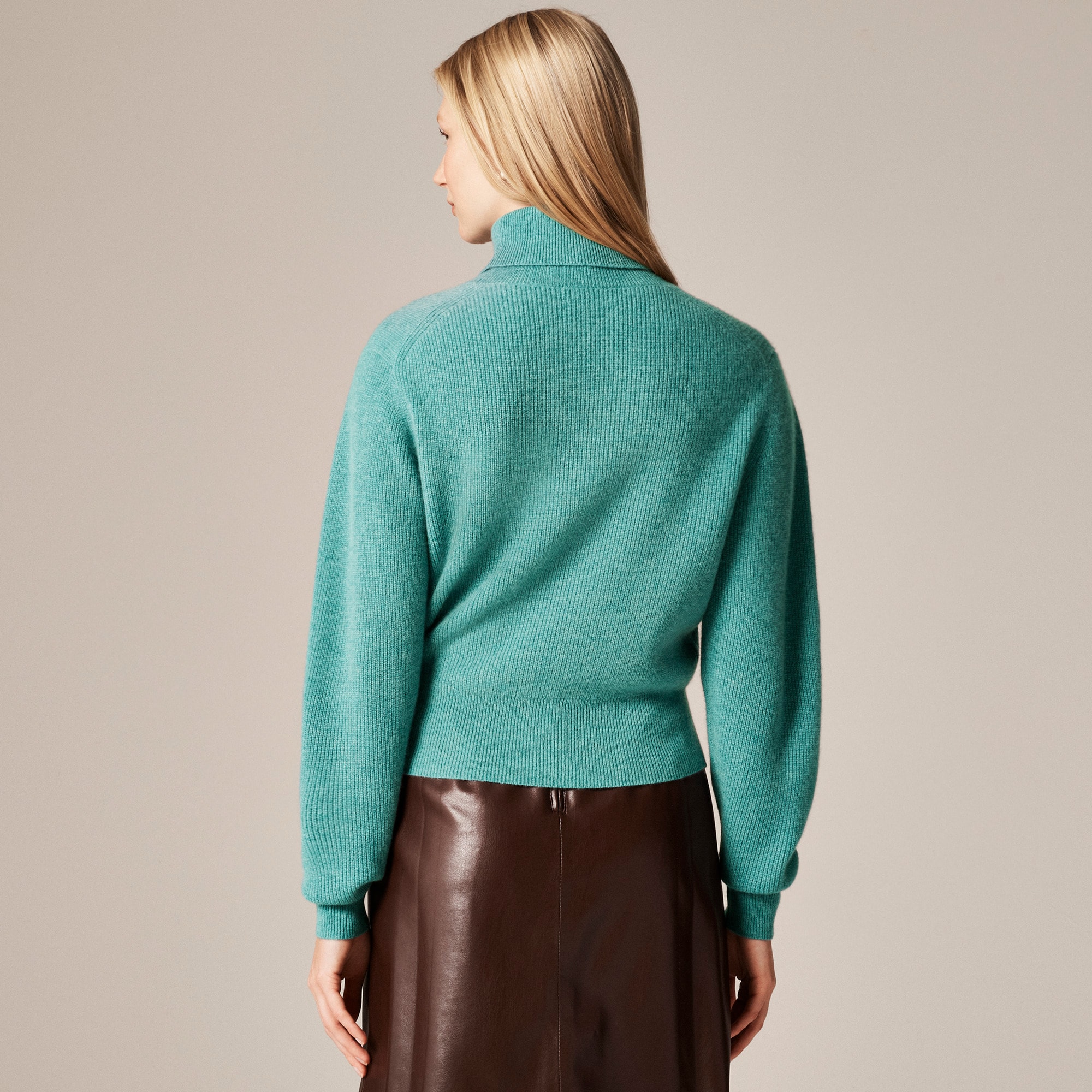 Ribbed cashmere turtleneck sweater