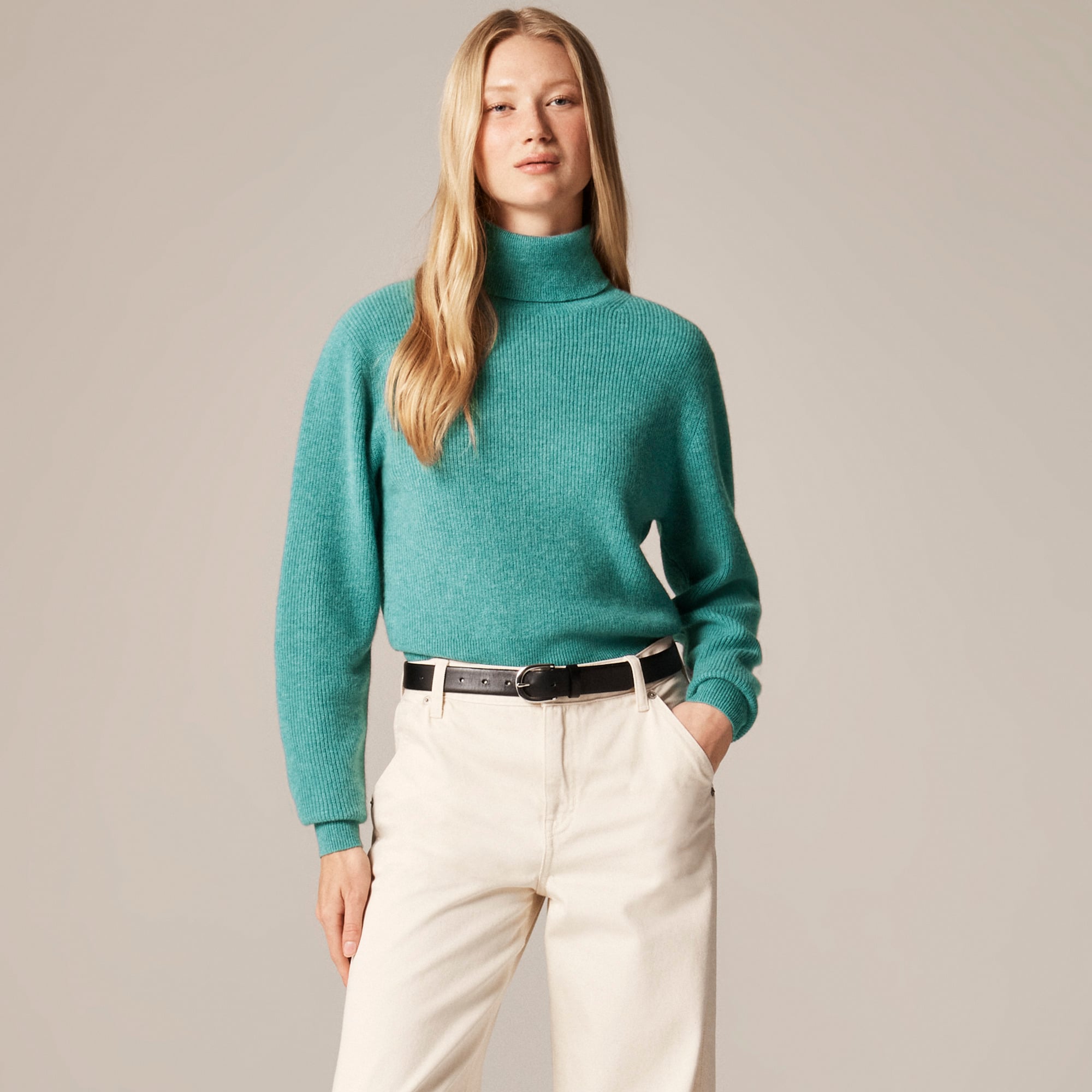 womens Ribbed cashmere turtleneck sweater