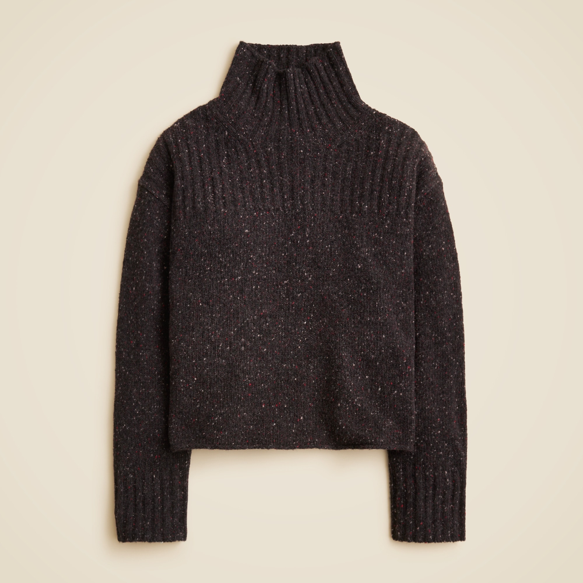  Ribbed turtleneck sweater in donegal wool blend
