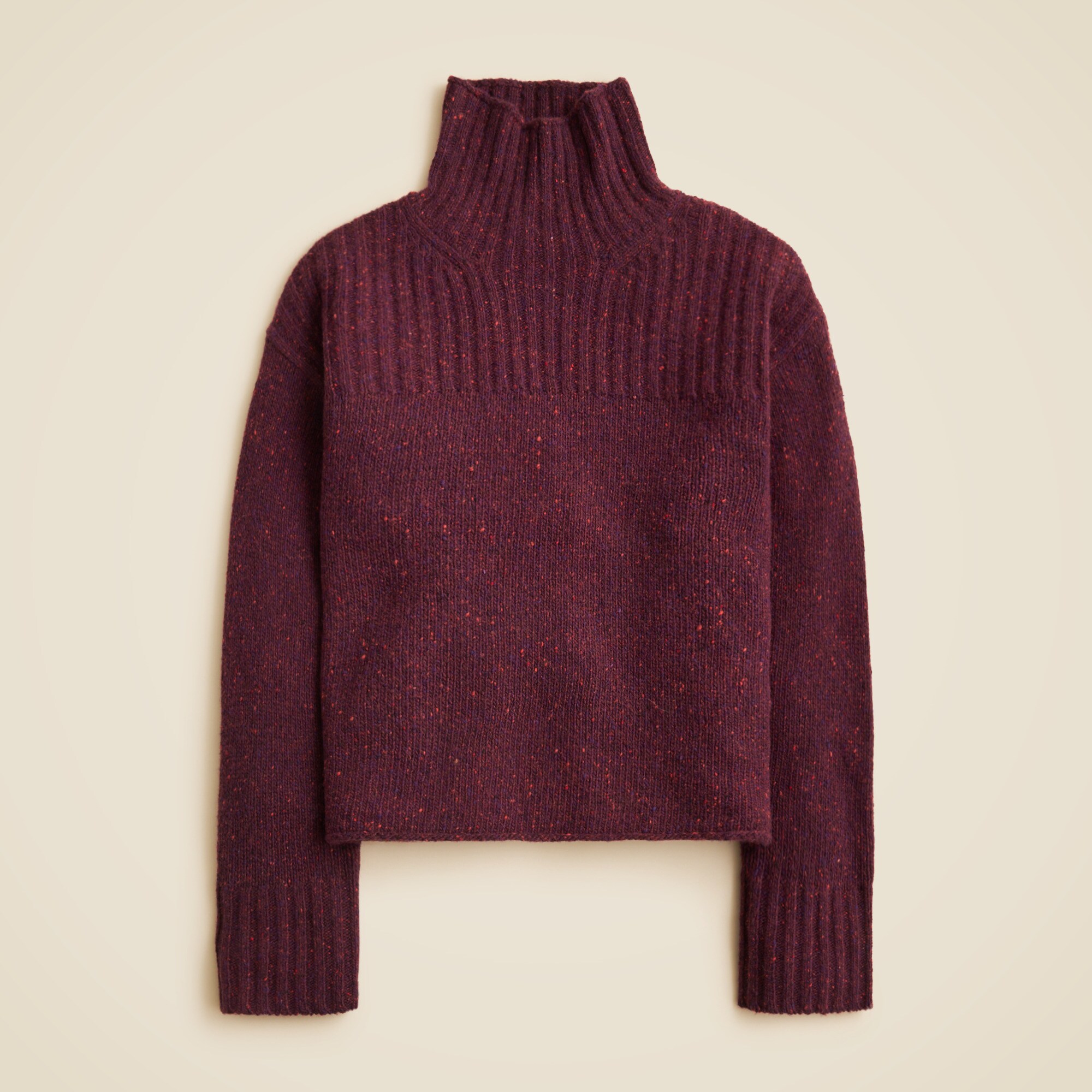  Ribbed turtleneck sweater in donegal wool blend
