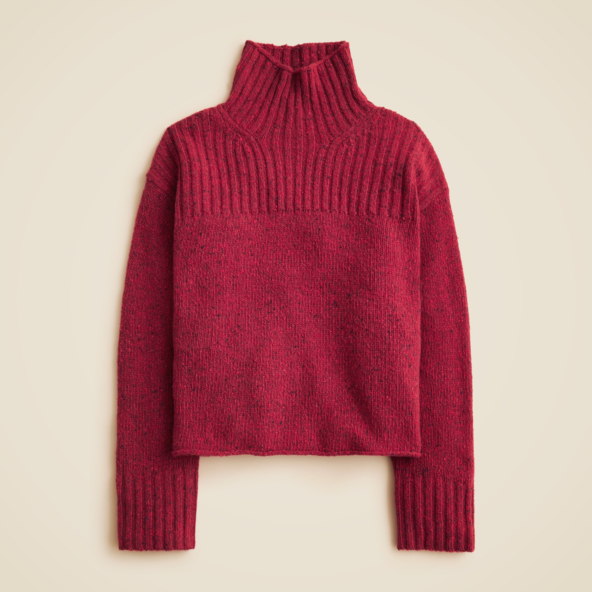  Ribbed turtleneck sweater in donegal wool blend