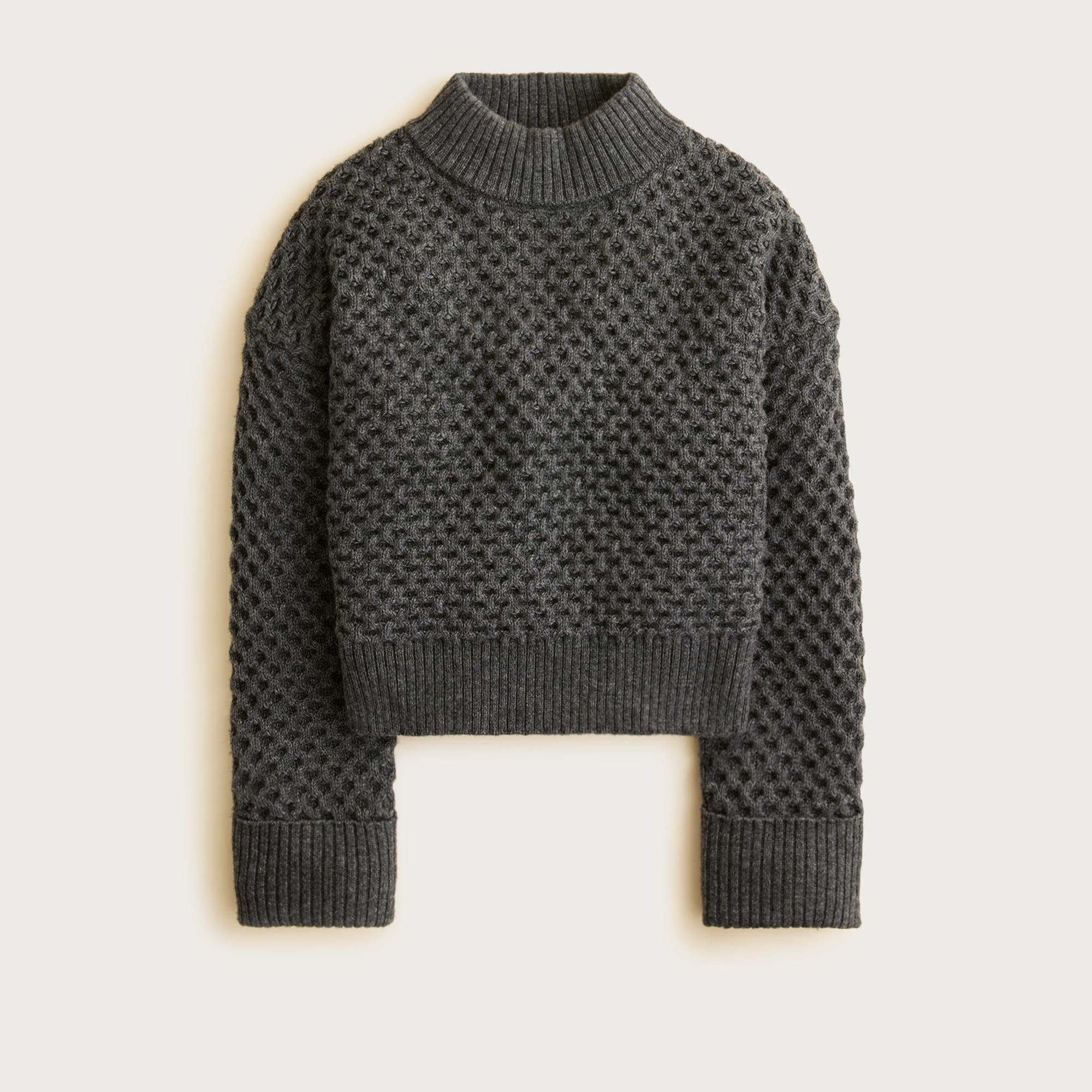 Honeycomb Mockneck Sweater In Wool Blend For Women | J.Crew