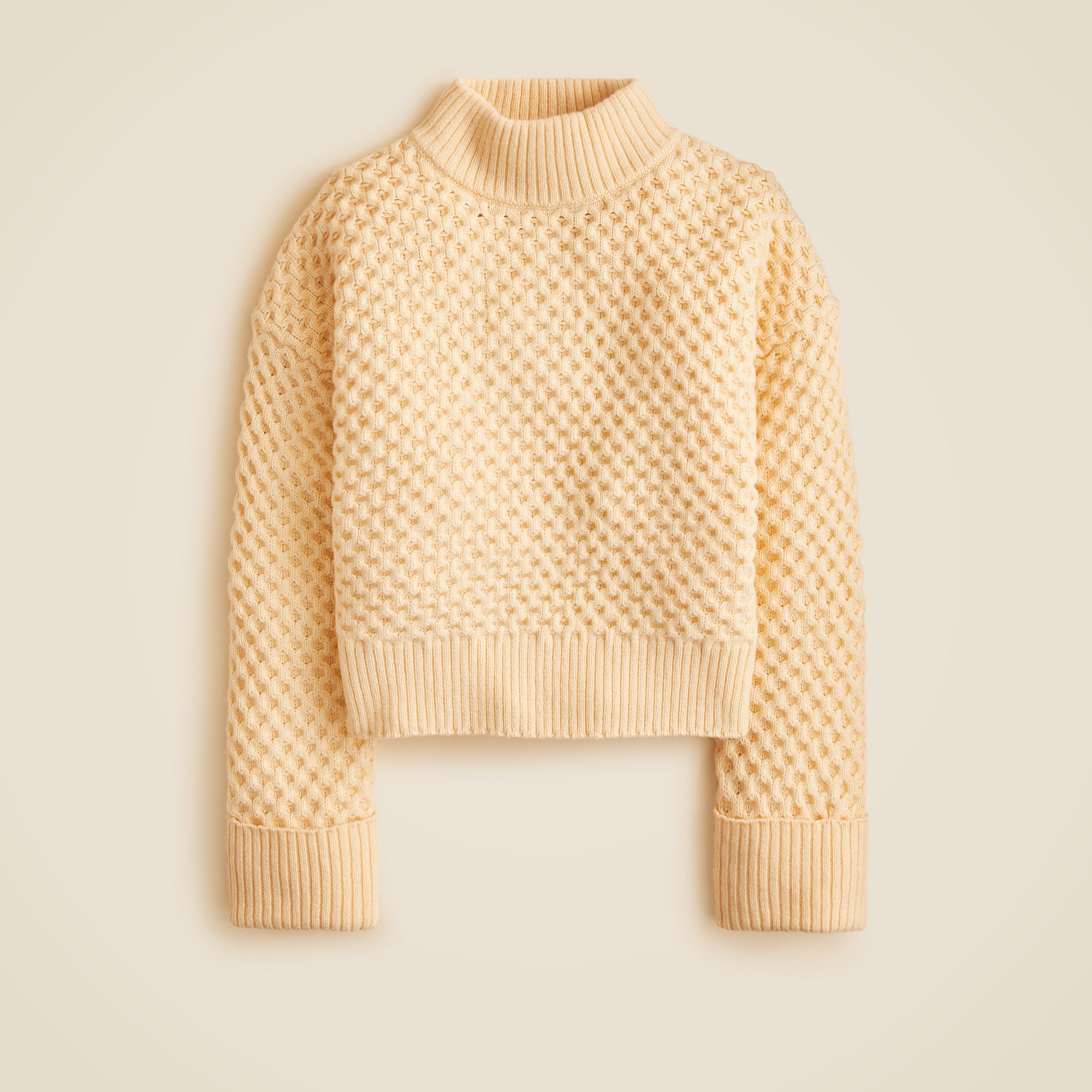 Honeycomb Mockneck Sweater In Wool Blend For Women | J.Crew