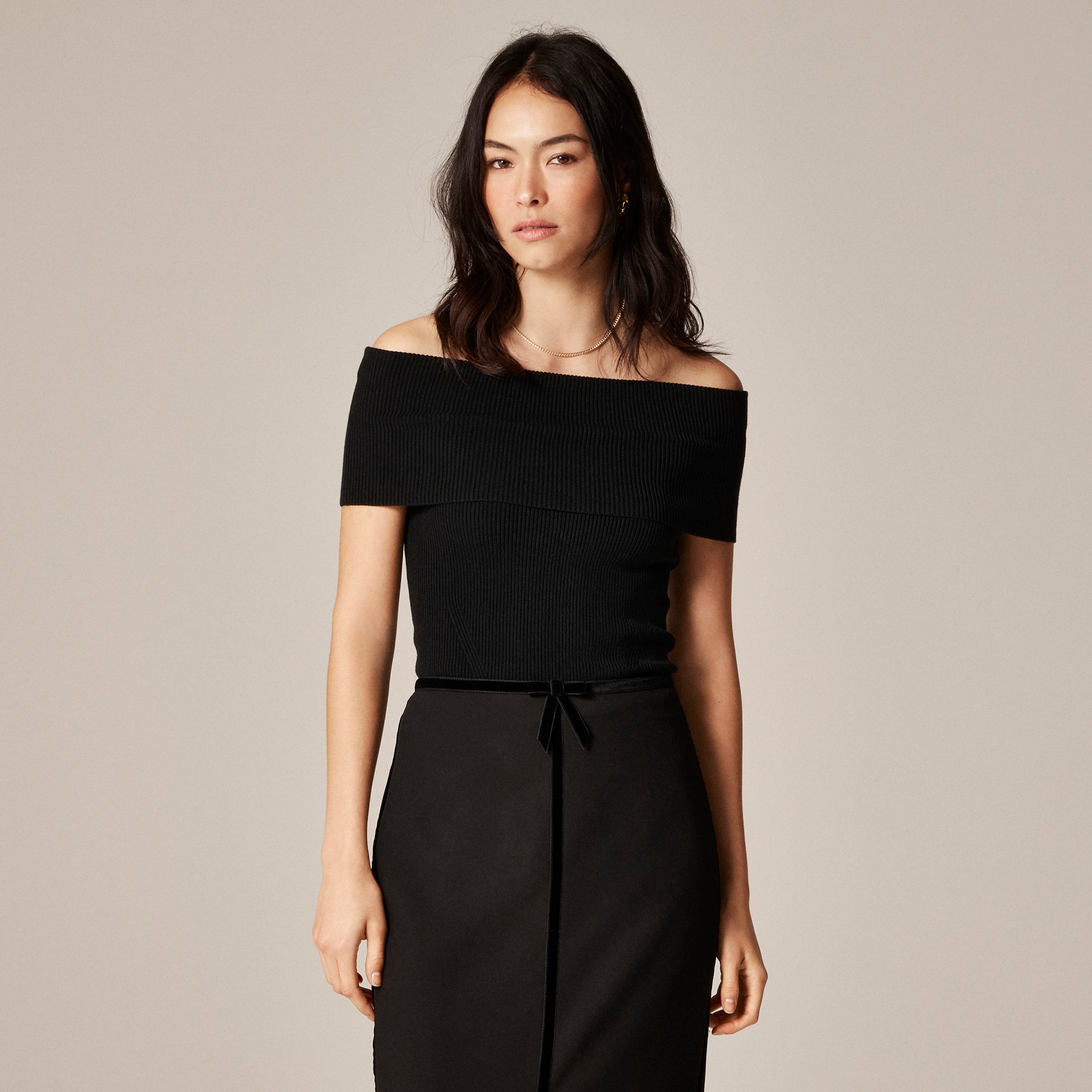 womens TENCEL&trade; lyocell-blend foldover top