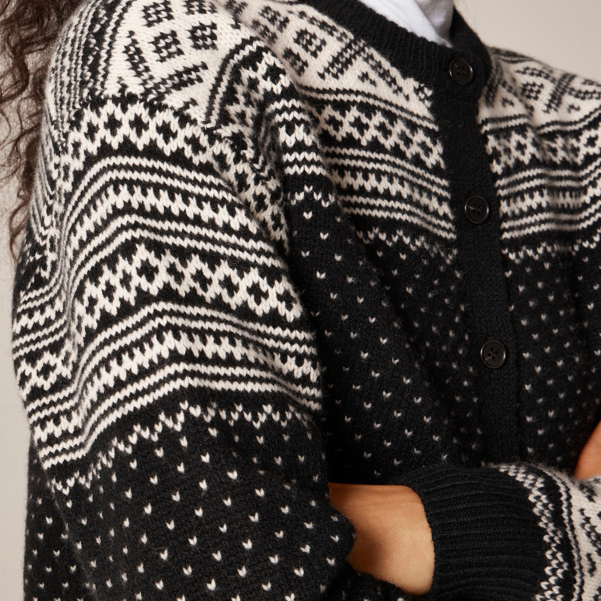 Fair Isle cardigan in vintage wool - image 4