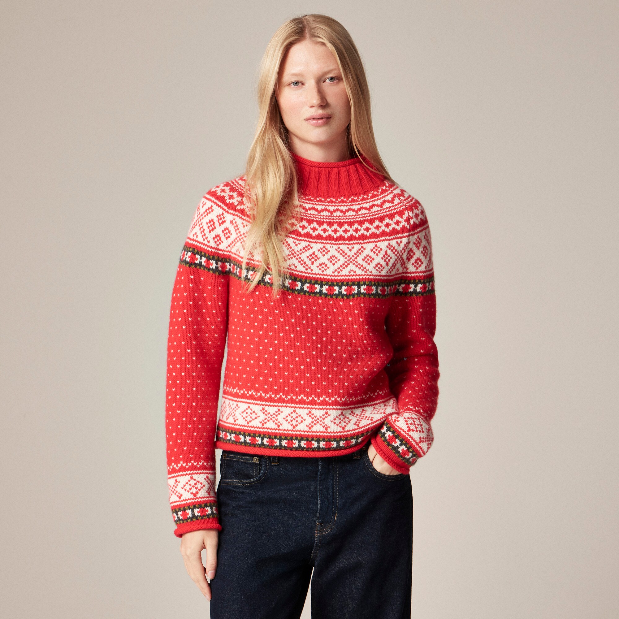 womens Fair Isle 2025 Rollneck&trade; sweater in vintage wool