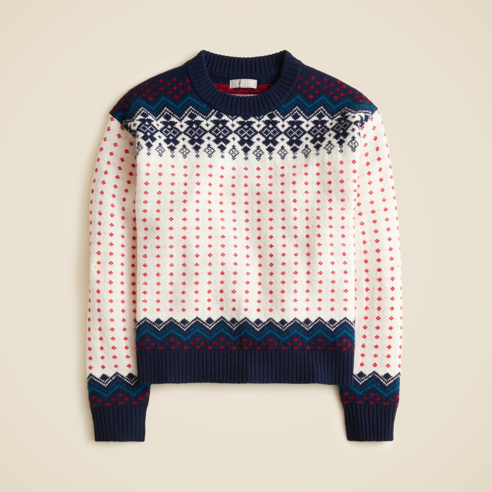 Fair Isle crewneck sweater in vintage wool