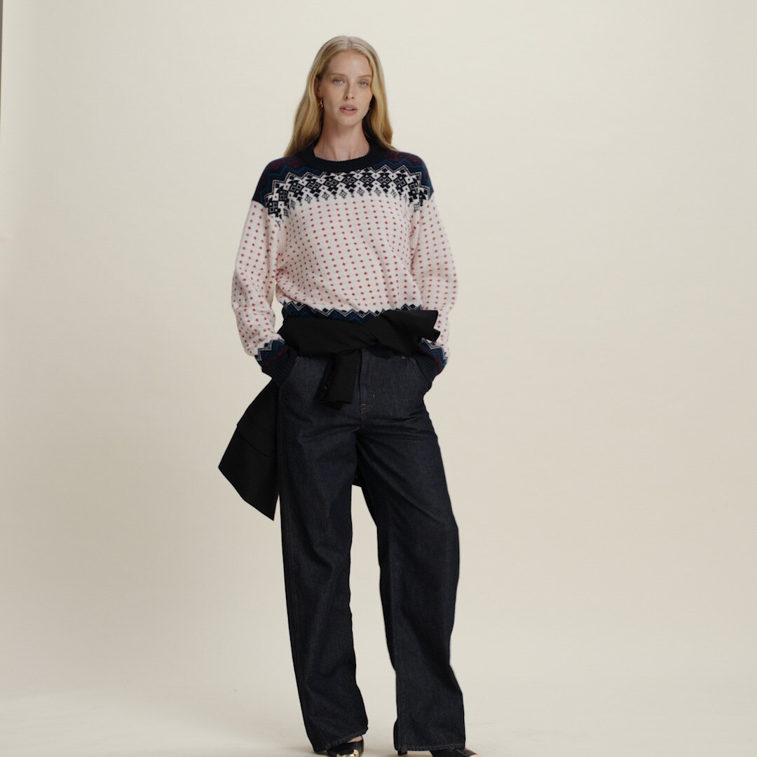 Fair Isle crewneck sweater in vintage wool