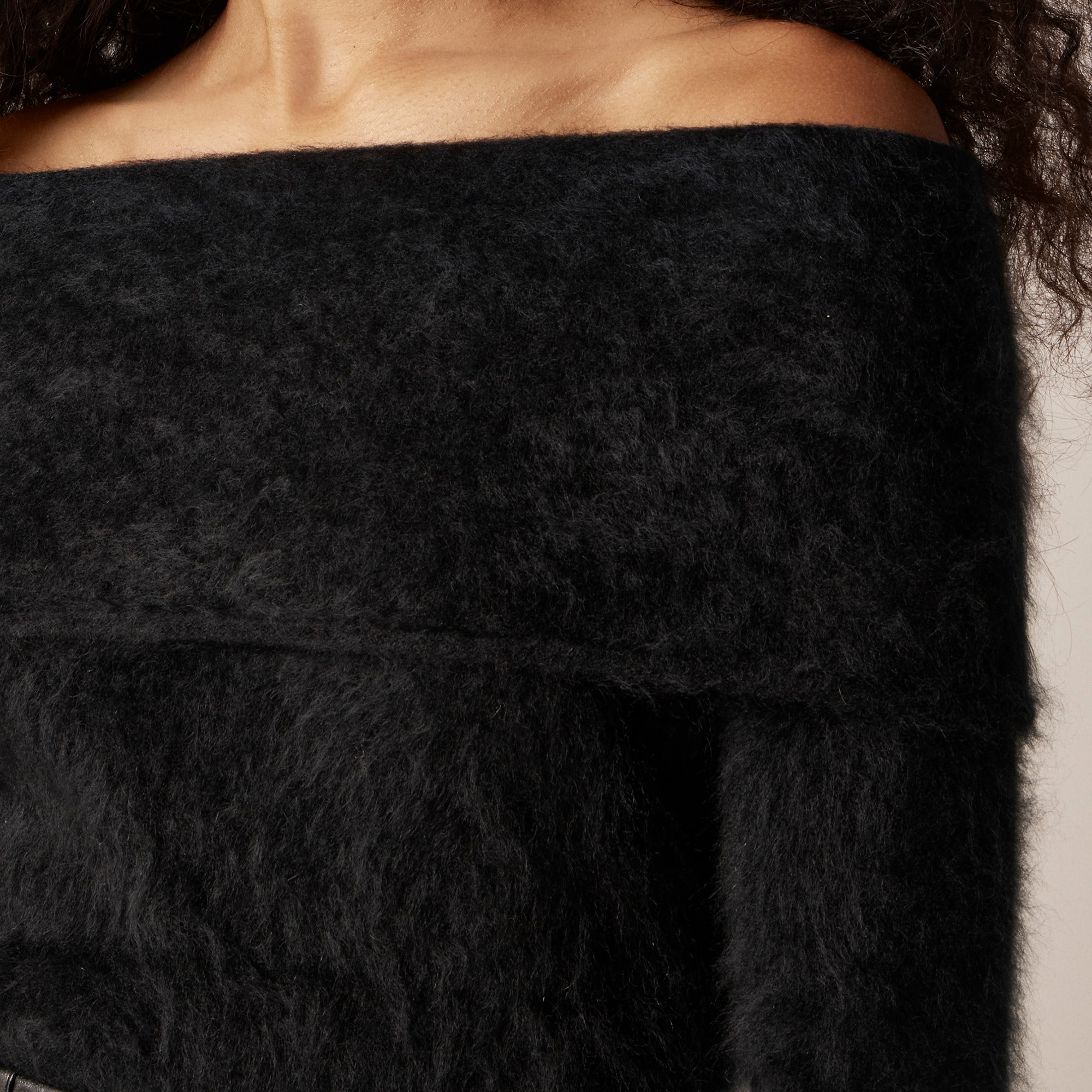 Brushed cashmere foldover sweater - image 4