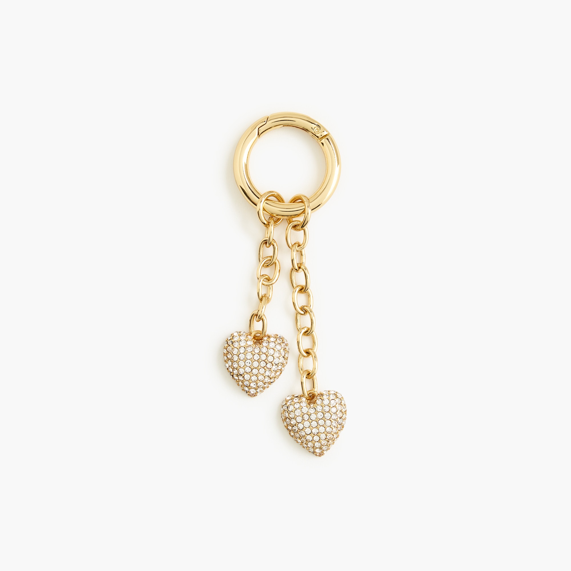 womens Pav&eacute; heart bag charm
