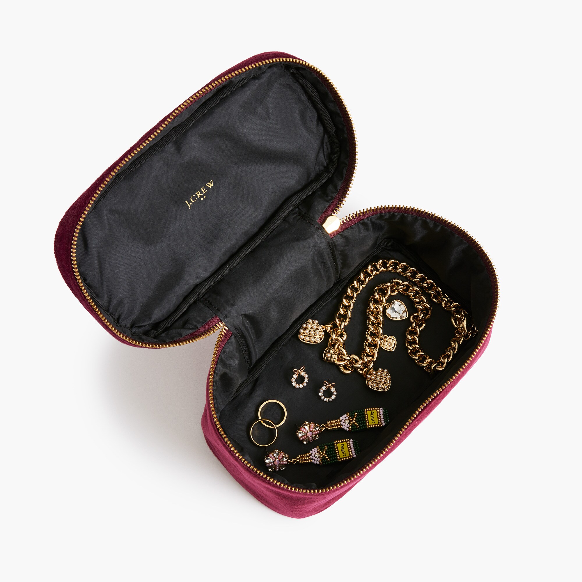 Velvet top-handle pouch