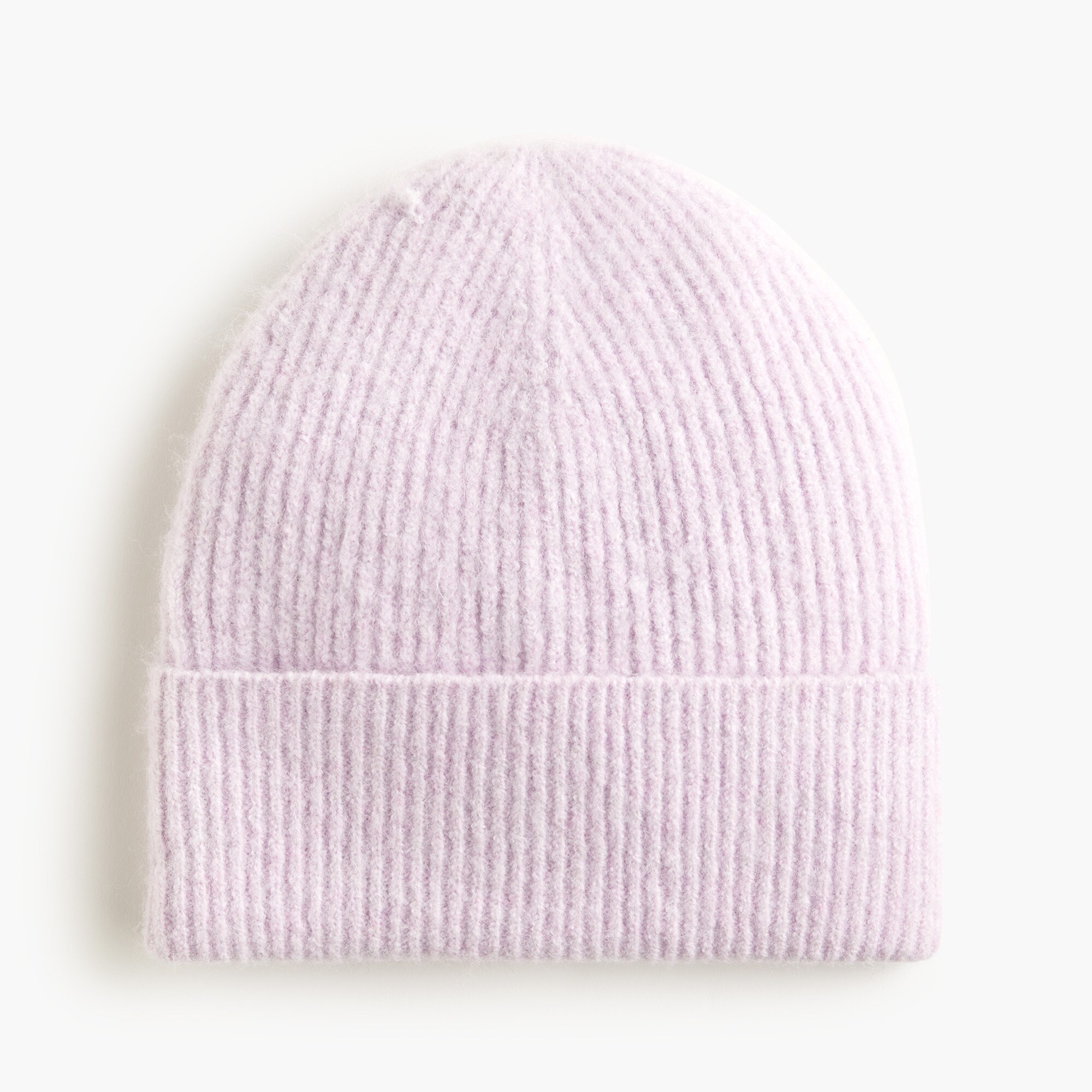 wool-blend ribbed beanie for women