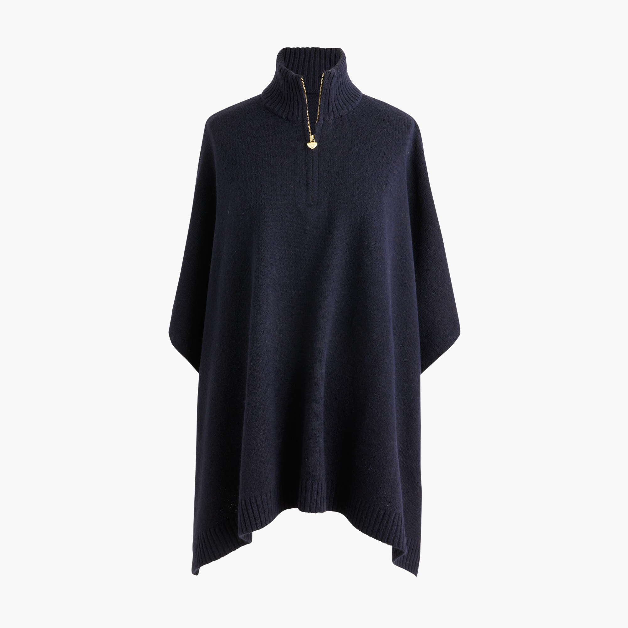 womens Heart quarter-zip poncho