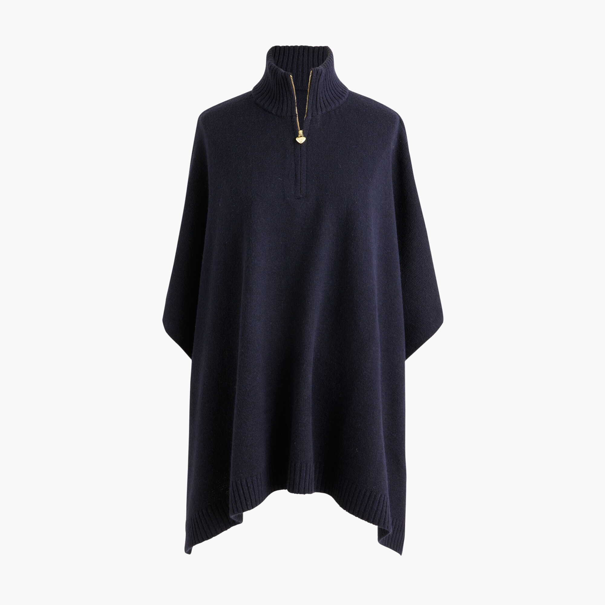 womens Heart quarter-zip poncho