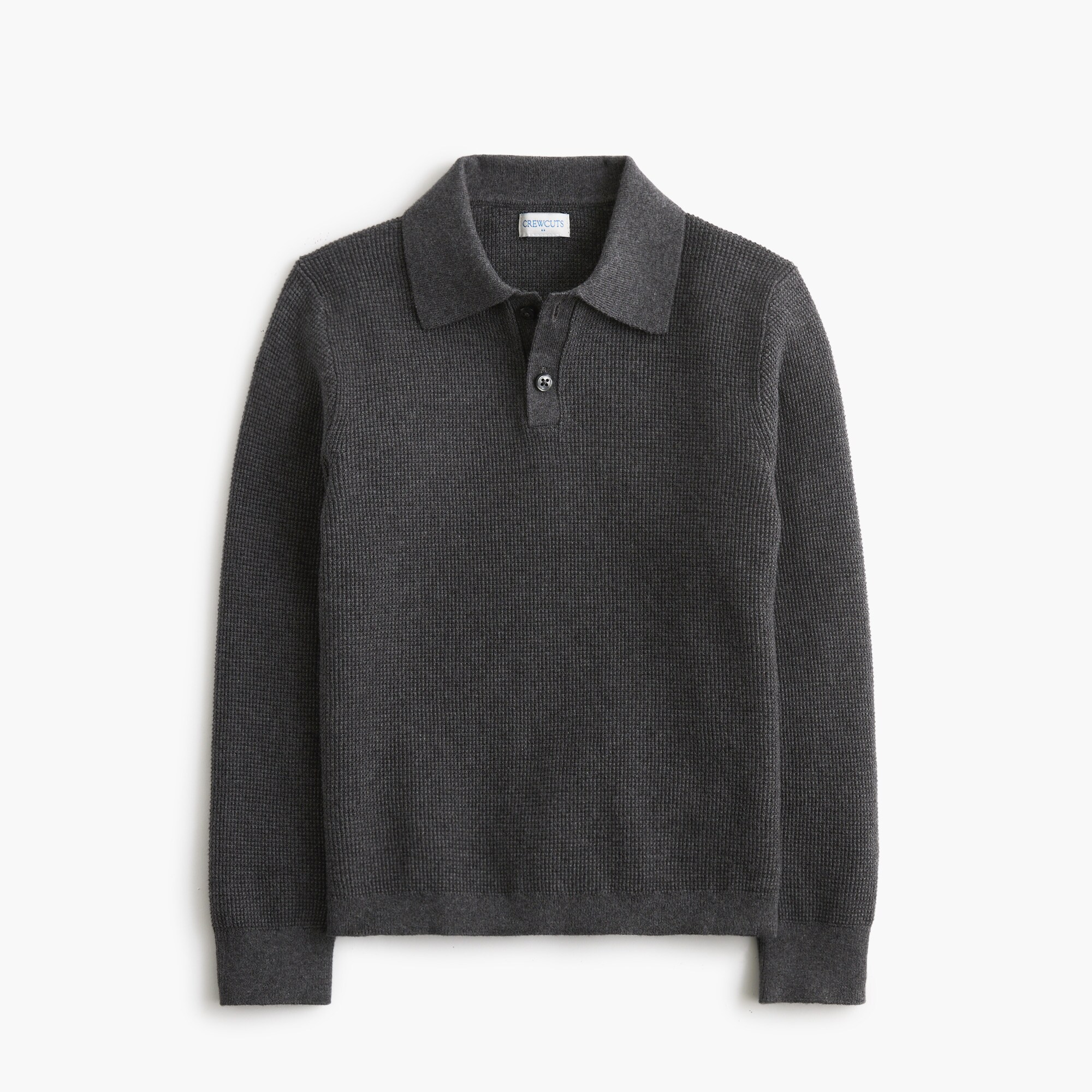 boys Boys' long-sleeve waffle-stitch sweater-polo