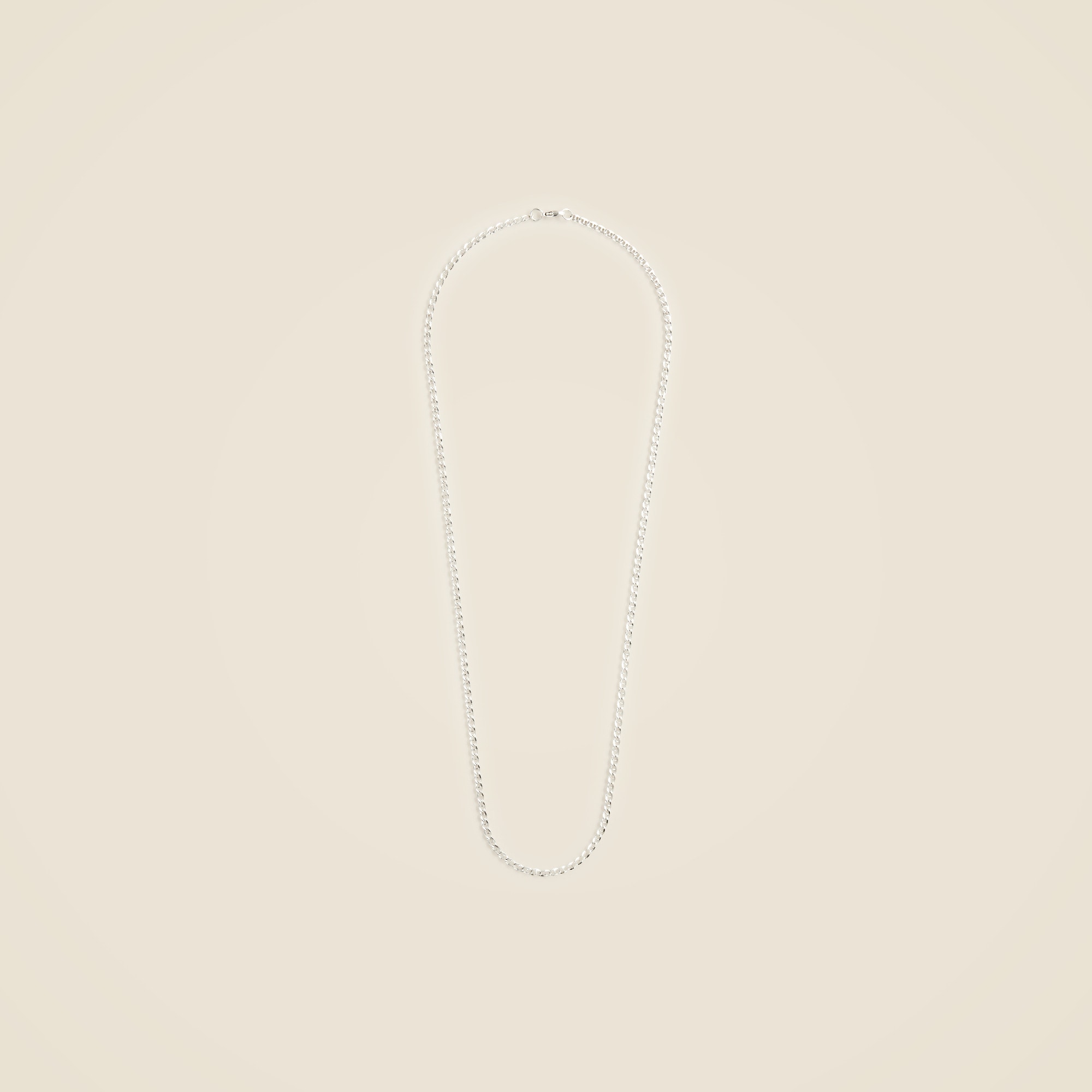 mens MAPLE bar curb chain necklace in solid silver