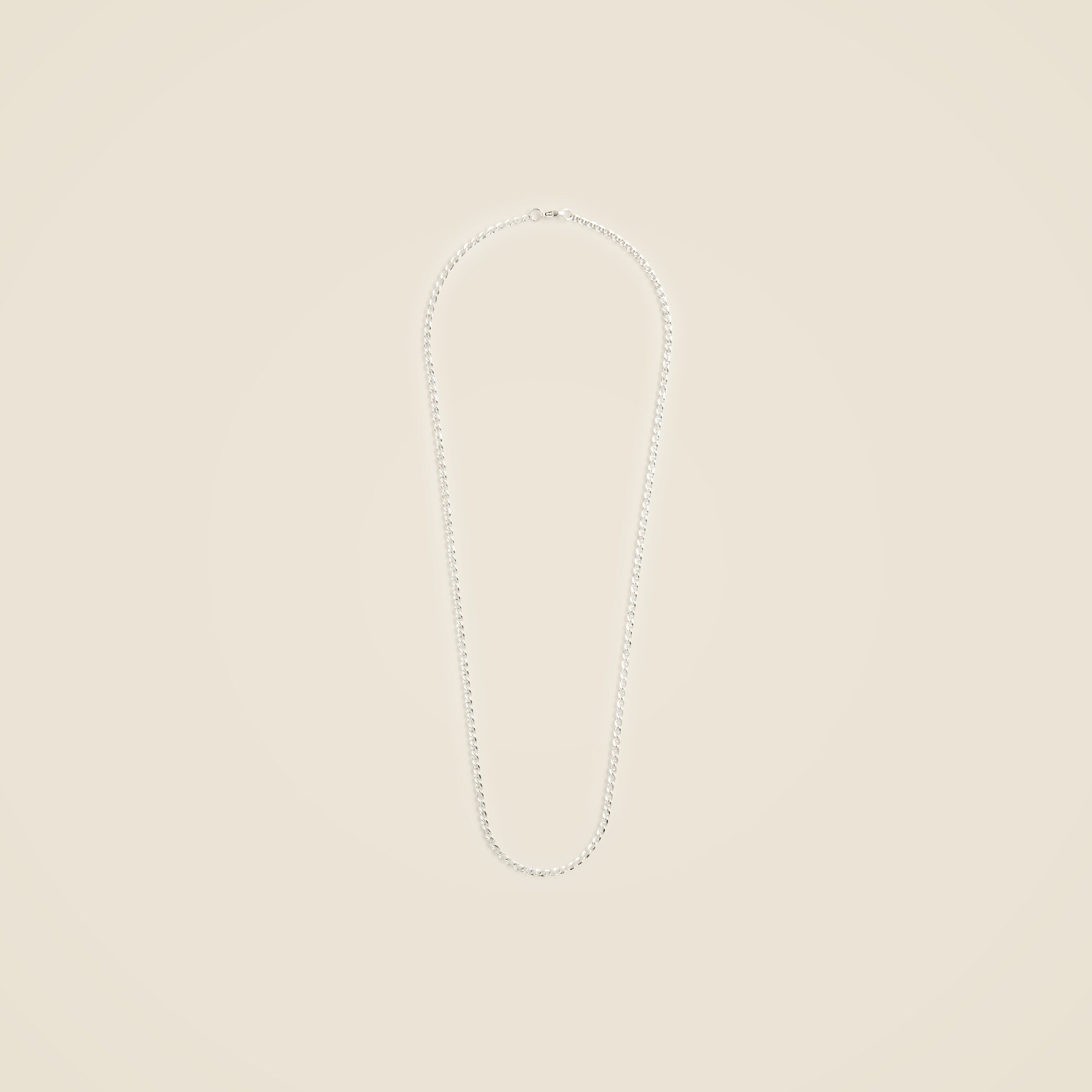 mens MAPLE bar curb chain necklace in solid silver