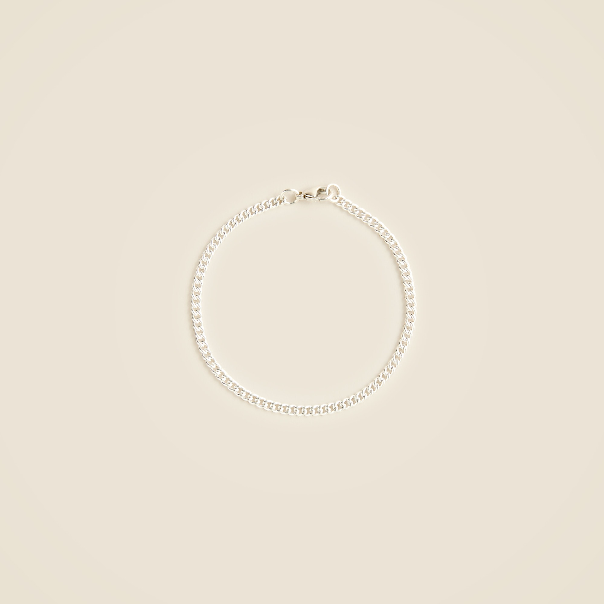 mens MAPLE 4mm curb chain bracelet in solid silver
