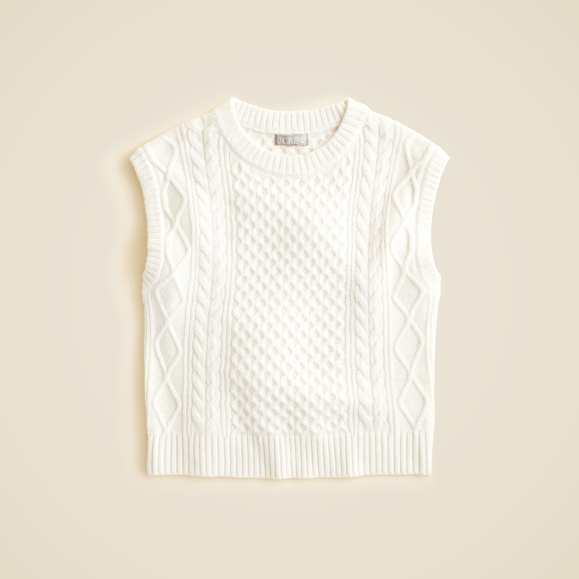 Cable-knit shell in wool blend