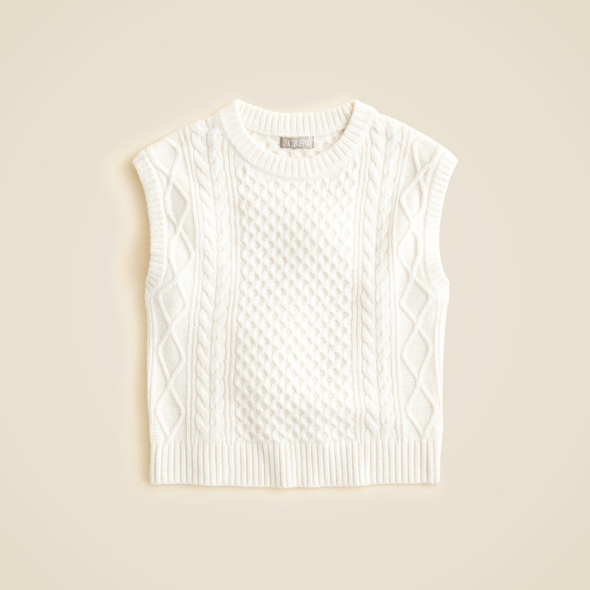 Cable-knit shell in wool blend