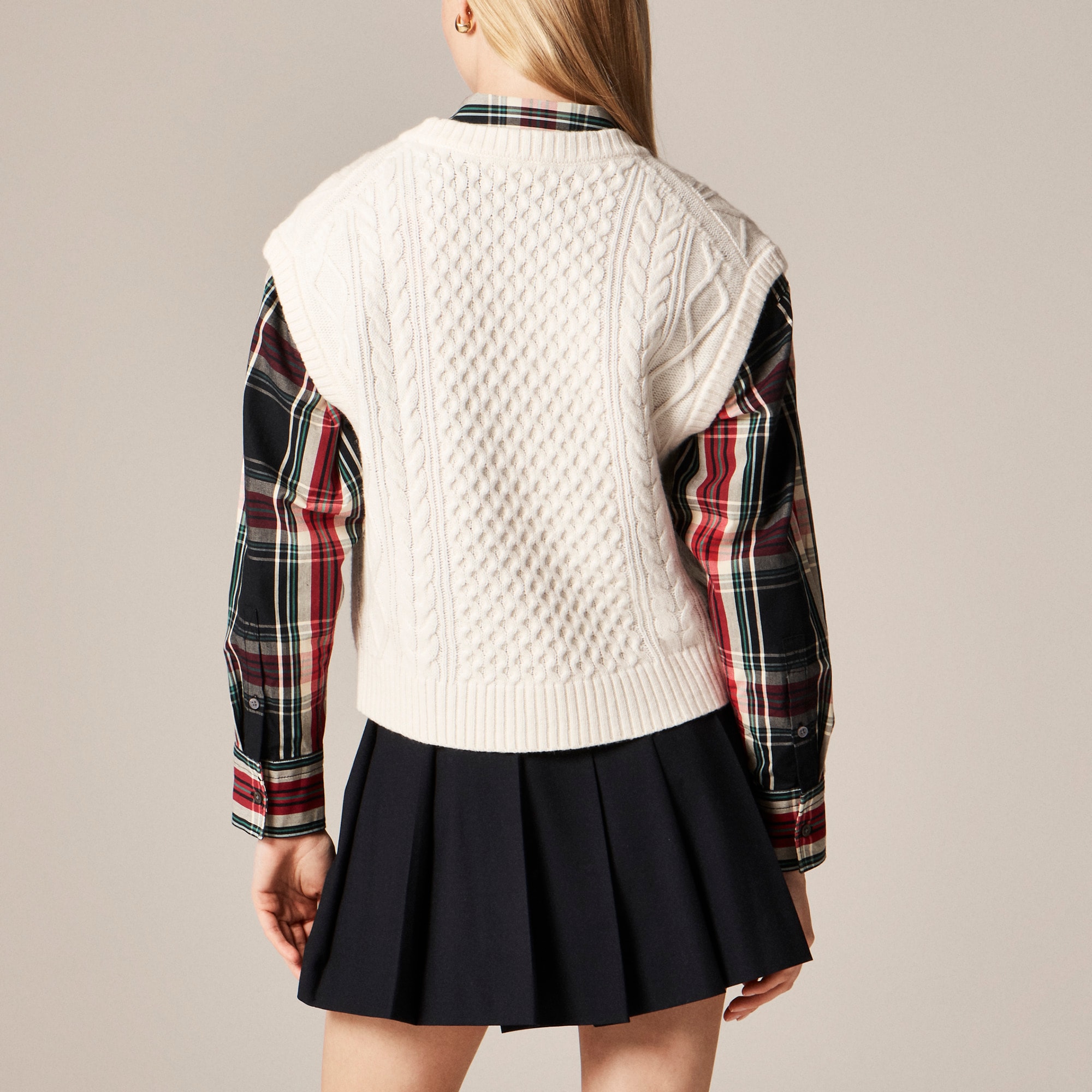 Cable-knit shell in wool blend - image 5