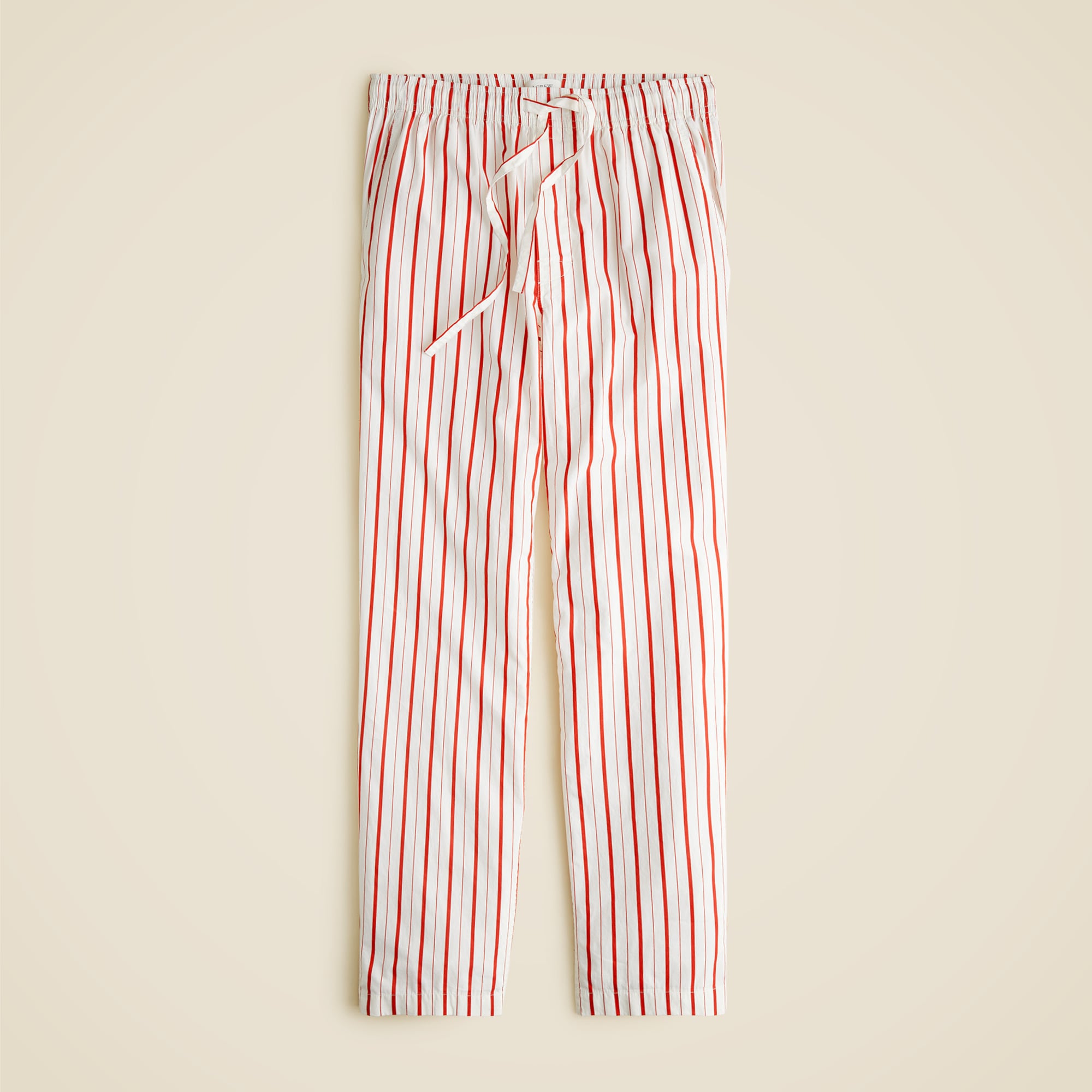 Cotton poplin pajama pant in peppermint stripe
