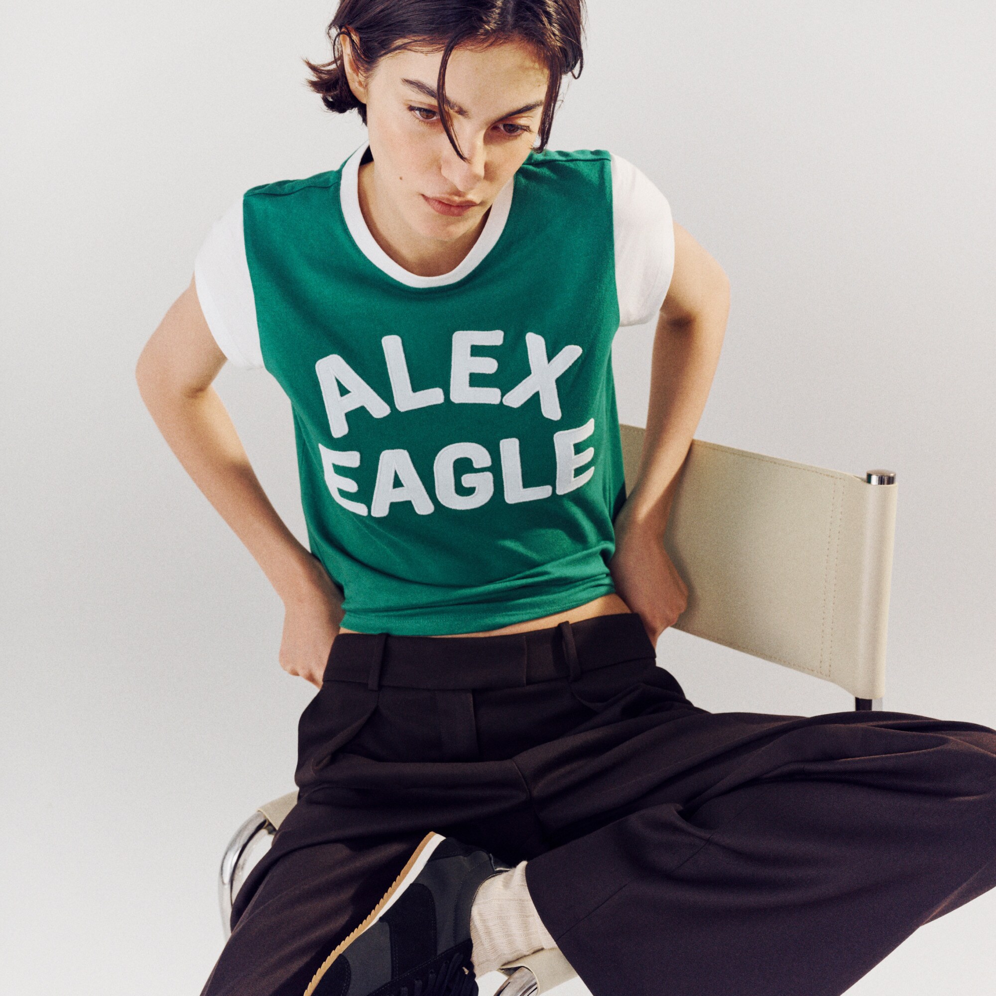 Alex Eagle X J.Crew feather jersey colorblock T-shirt