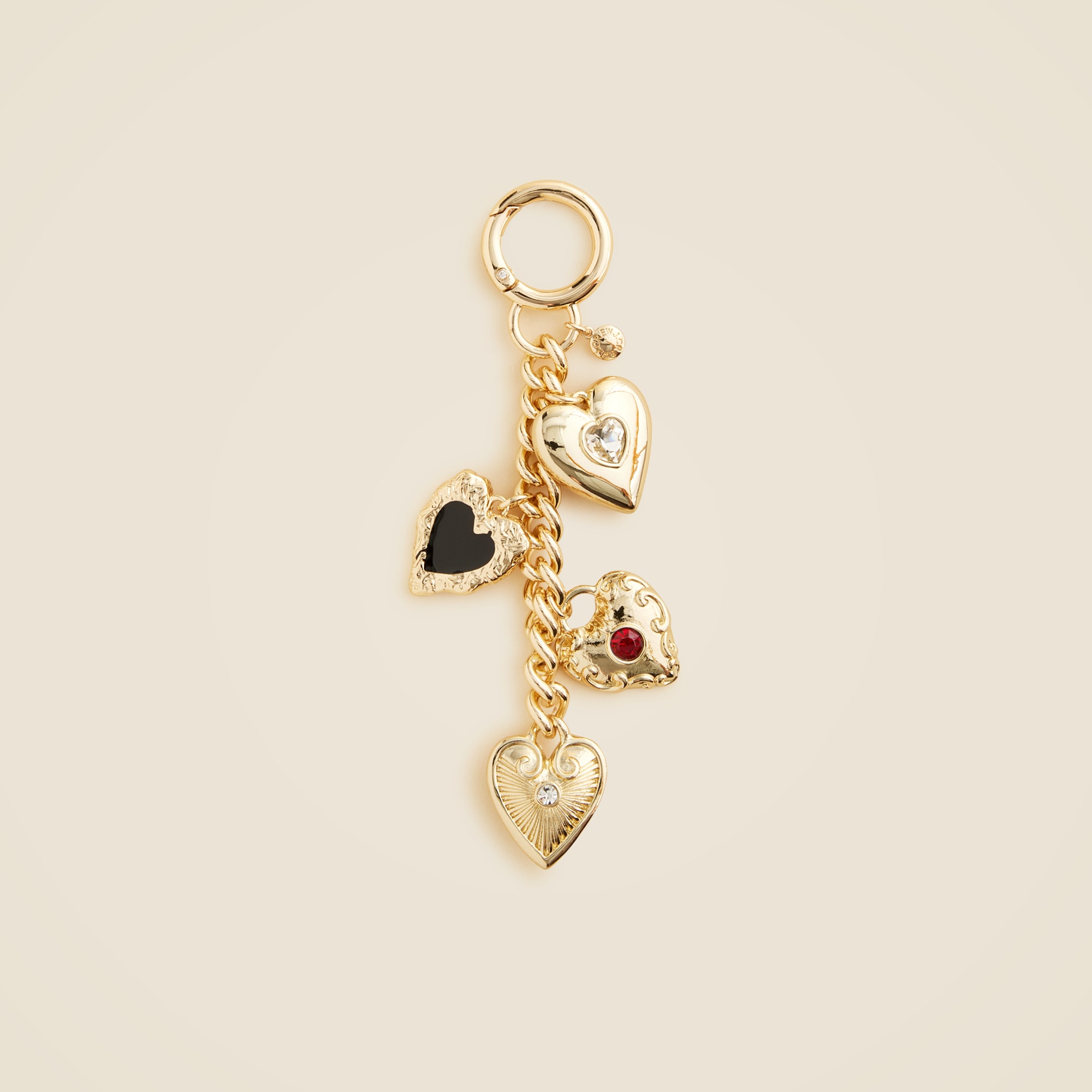 Crystal heart bag charm