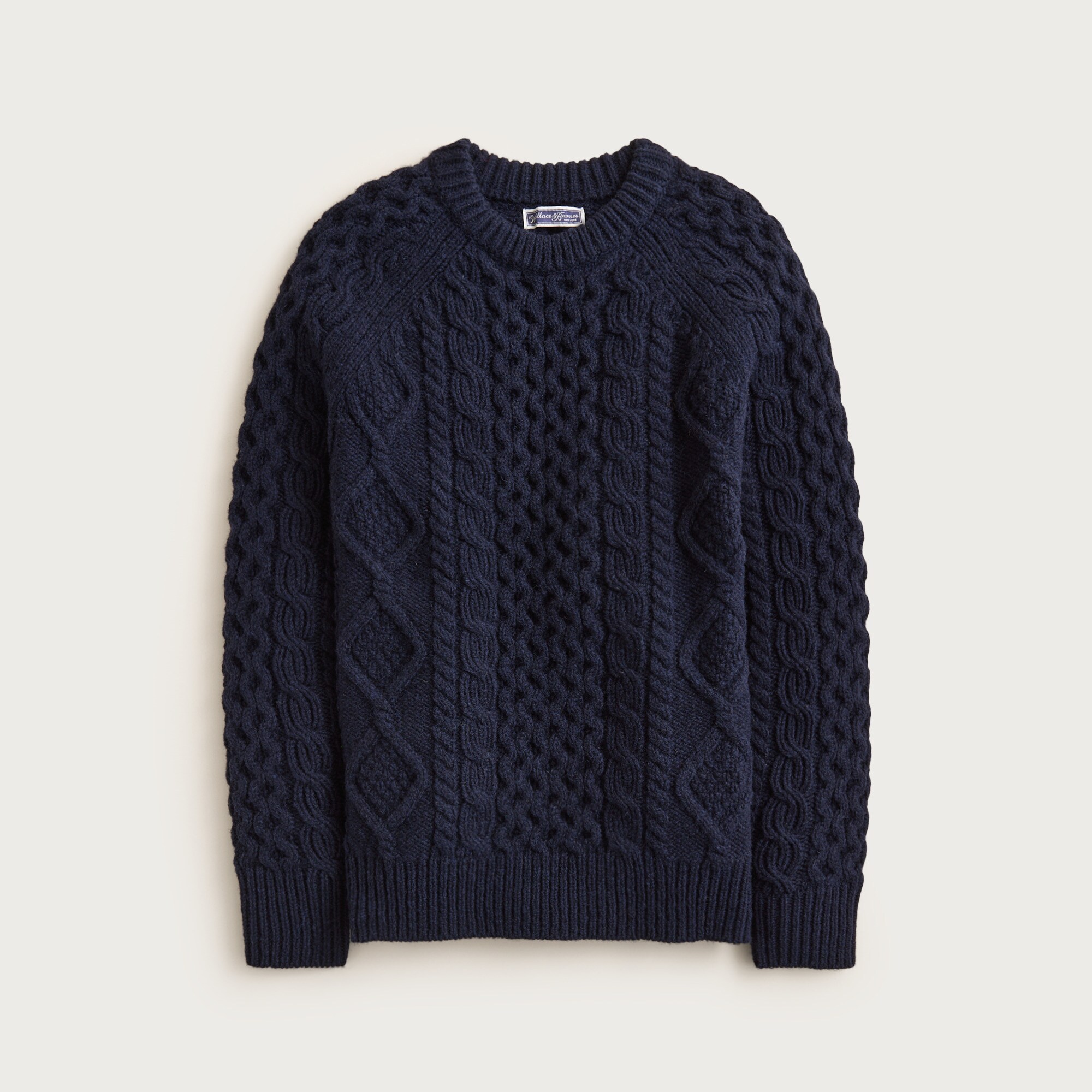 mens Wallace &amp; Barnes wool cable-knit sweater