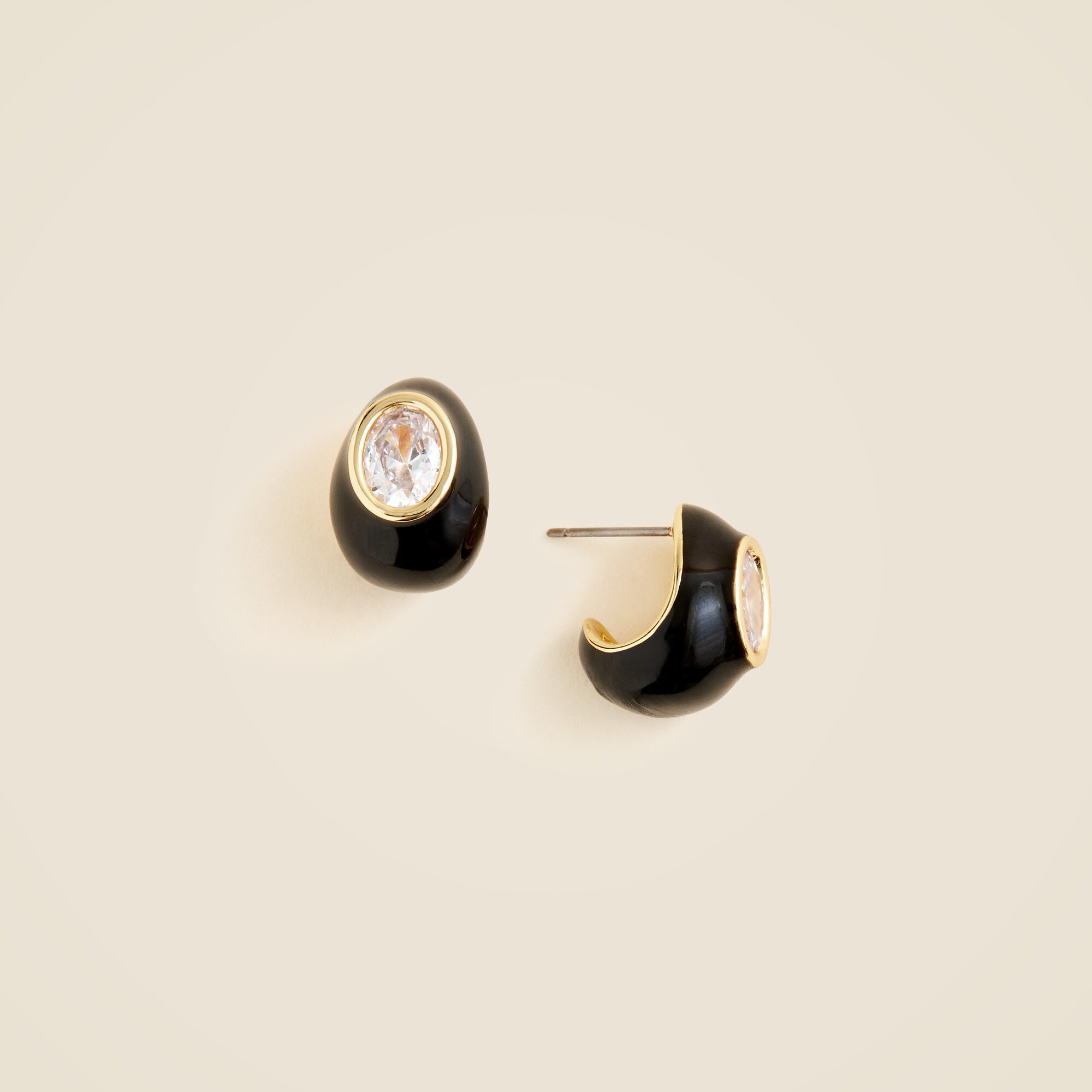  Crystal and enamel hoop earrings