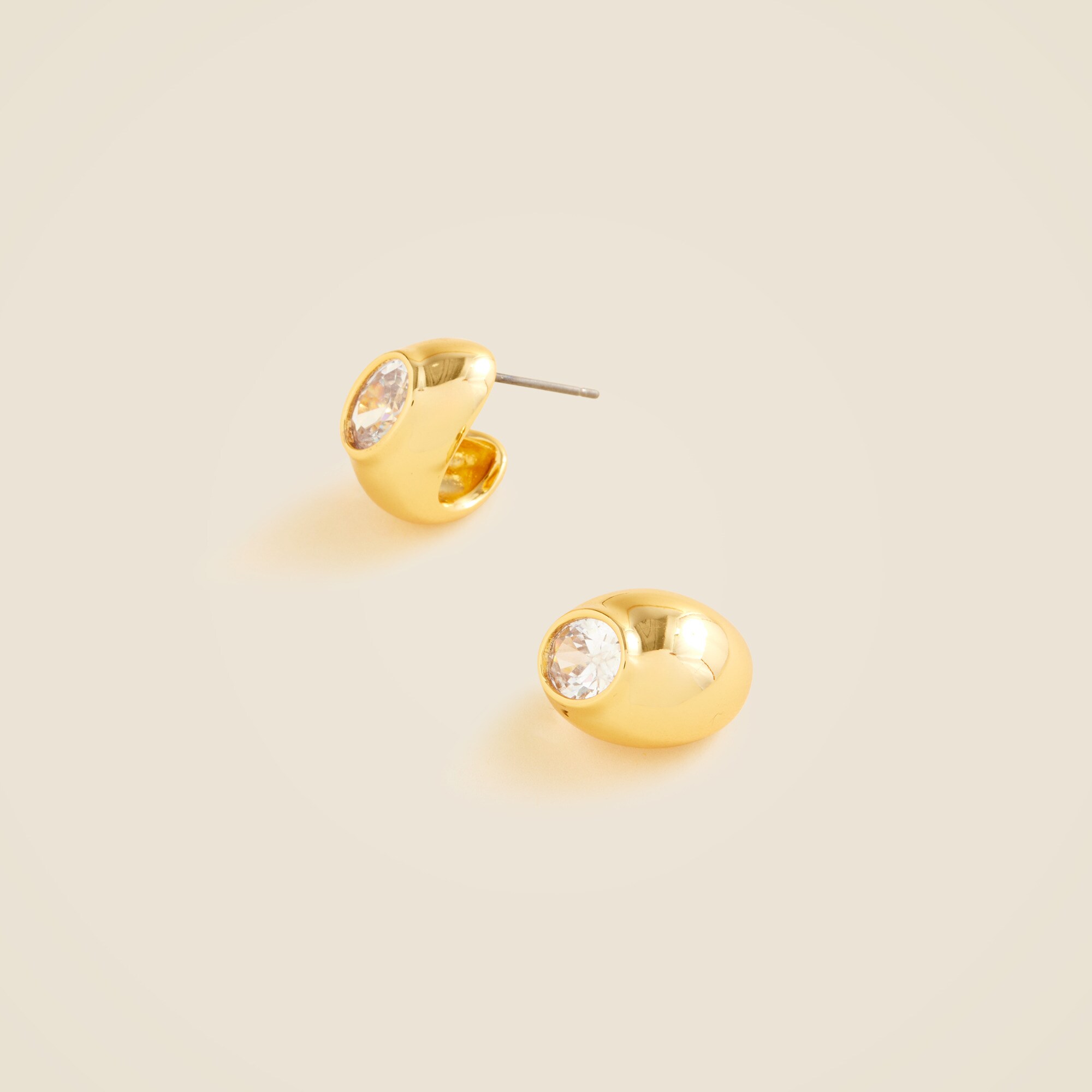 Crystal and enamel hoop earrings