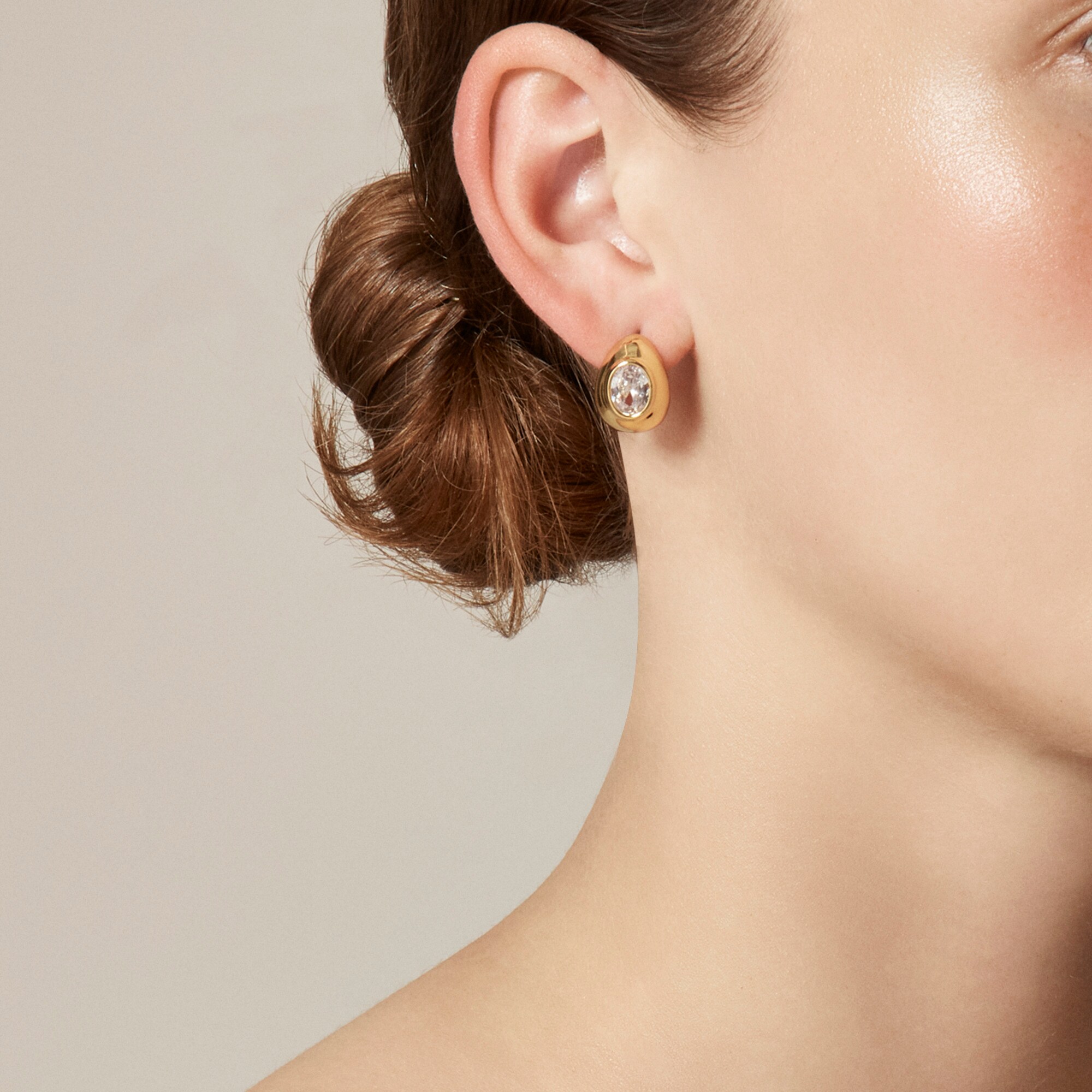 Crystal and enamel hoop earrings
