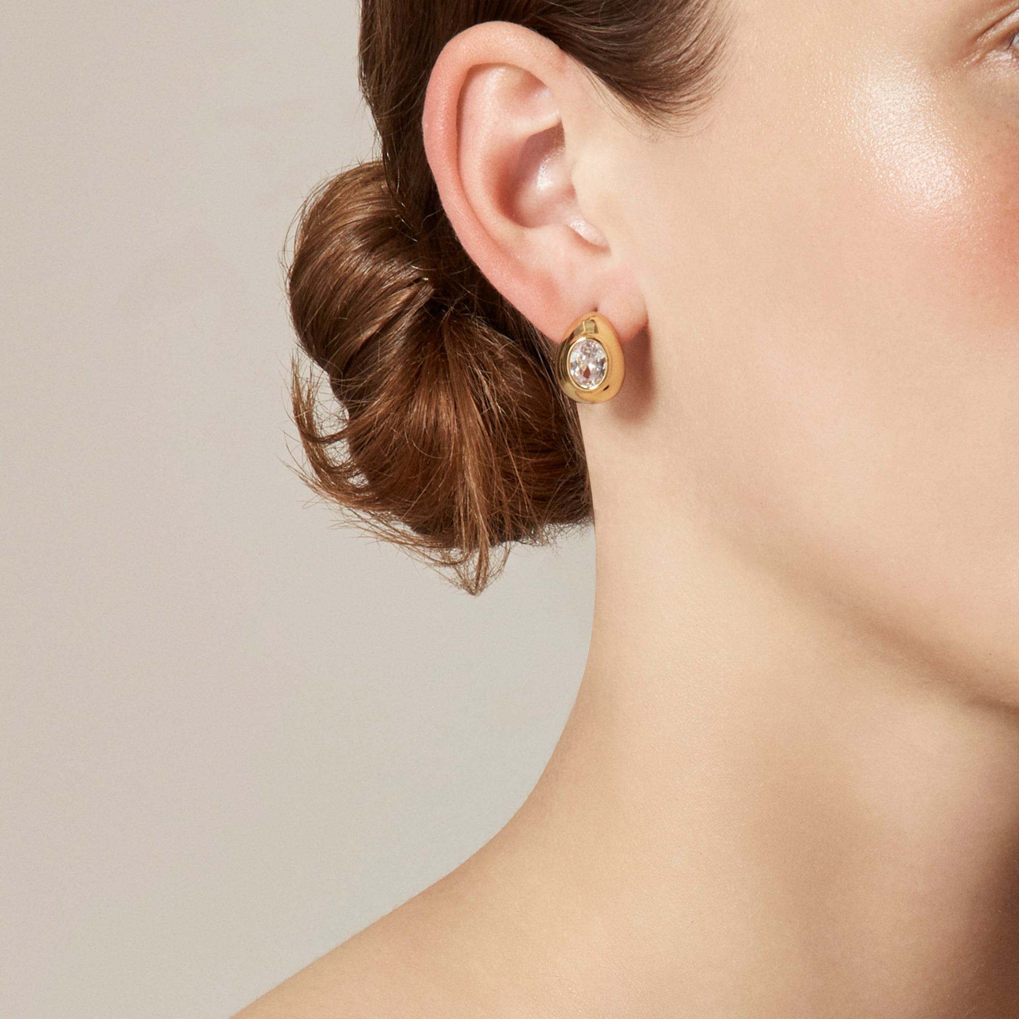 Crystal and enamel hoop earrings